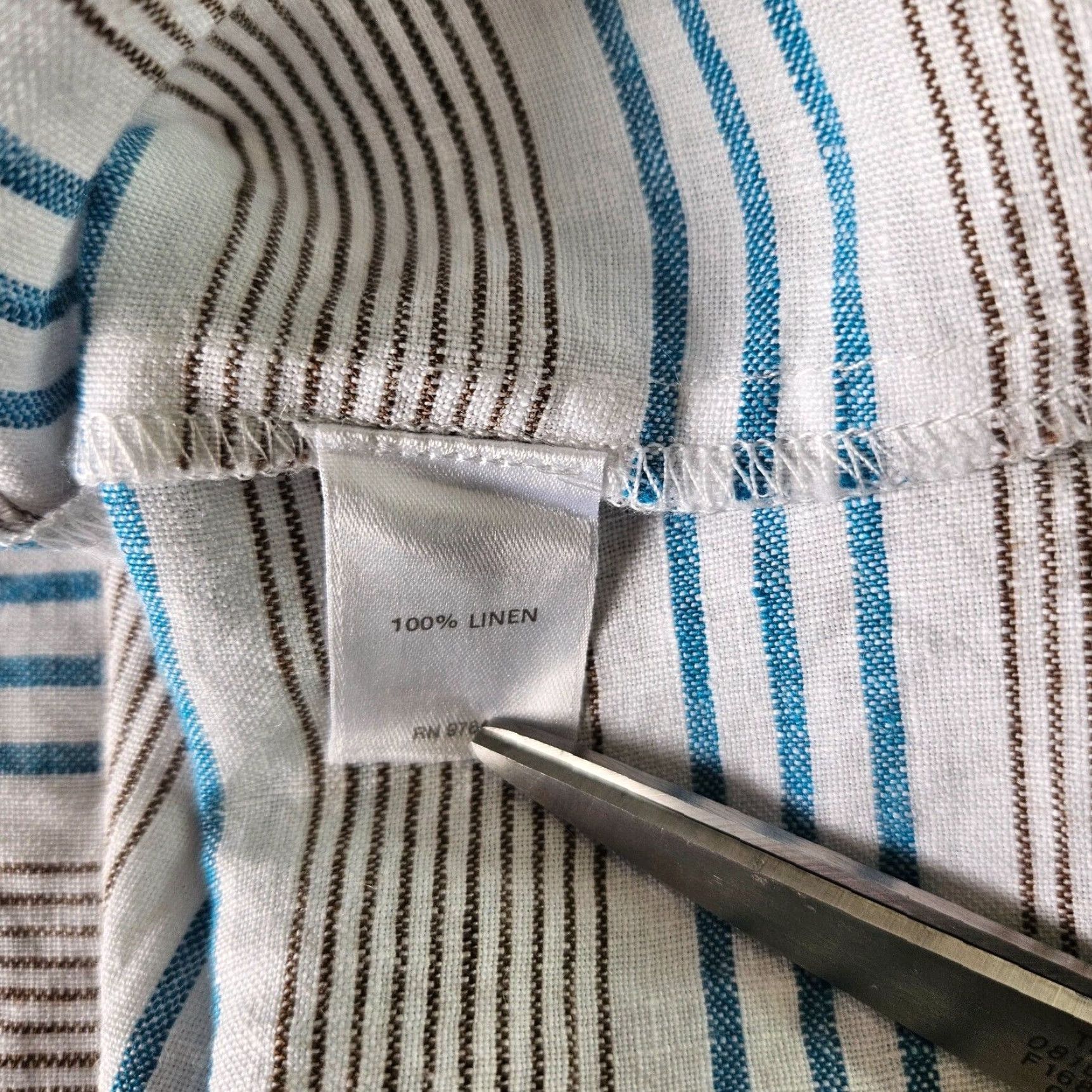 J. Jill J Jill Love Linen Womens Dress Striped Sleeveless Pullover Knee Length A-Line Petite Blue Brown Pockets Size PM Size M / US 6-8 / IT 42-44 - 5 Thumbnail