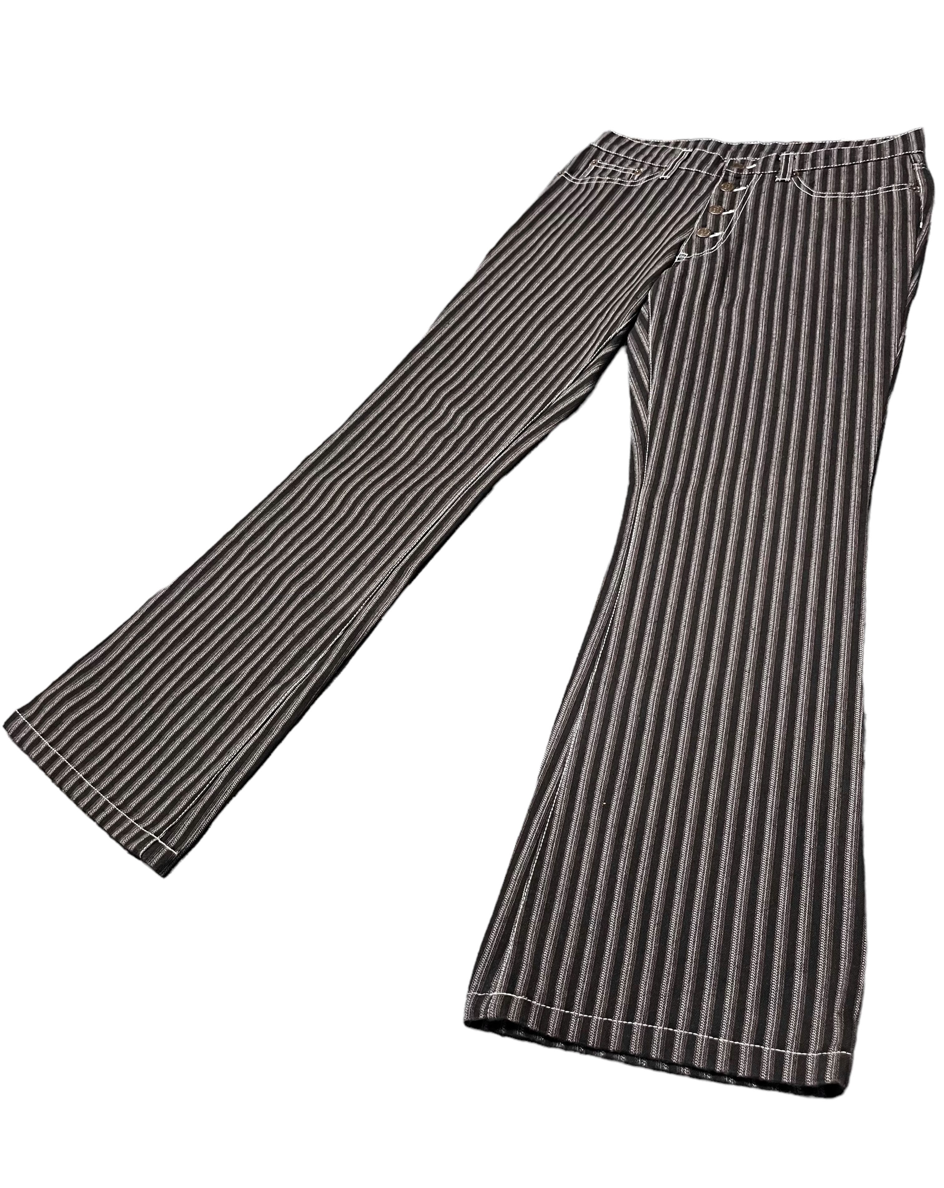 Tornado Mart FYE FLARE🔥VINTAGE TORNADO MART JAPAN Hickory Stripes Denim Size US 31 - 3 Thumbnail