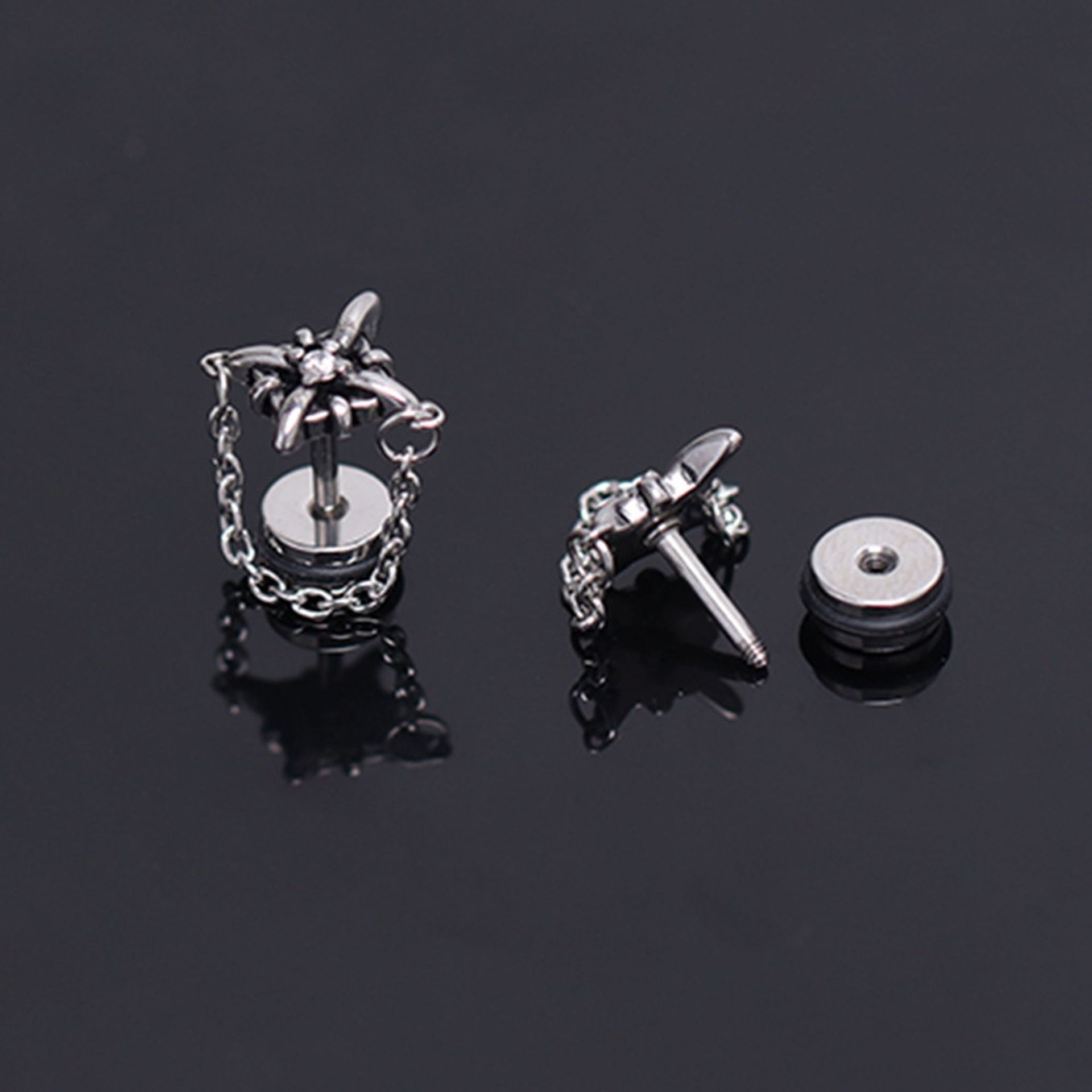 Jewelry Rare Earrings One Pairs Chrome Jewelry Size ONE SIZE - 2 Thumbnail
