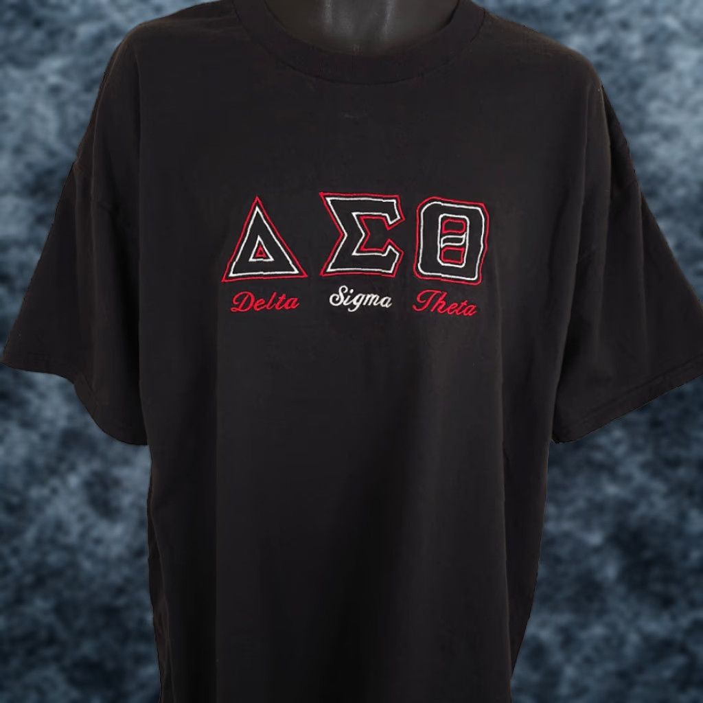 Jerzees VINTAGE Delta Sigma Theta T Shirt Mens Size 2XL Black Y2K Sorority Greek Jersey? Size US XXL / EU 58 / 5 - 1 Thumbnail