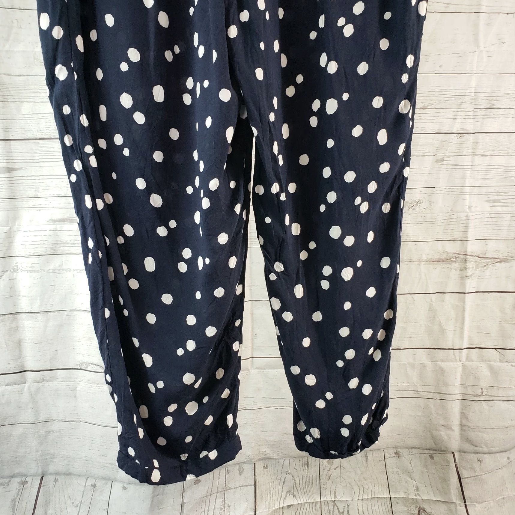 Vintage Maurices Womens Cropped Pants Sz 1 US 16/18 Blue White Pull On Rayon Cropped Pants Womens Blue 16/18 Mens? Size 38" / US 16 / IT 52 - 5 Thumbnail