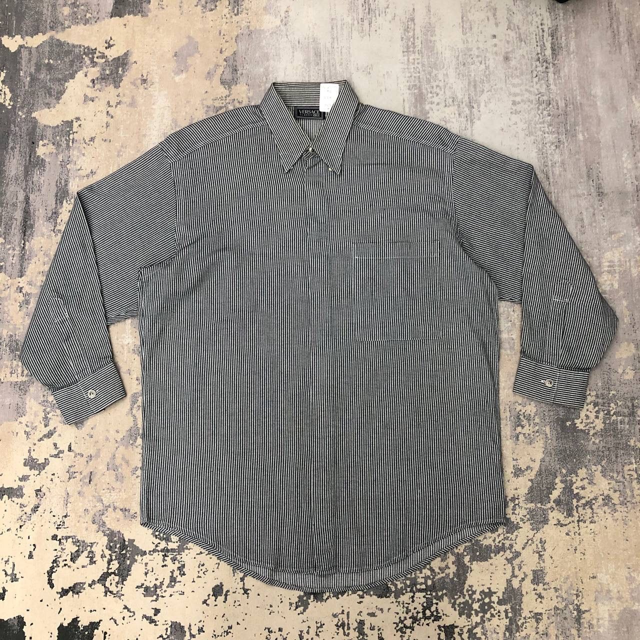 Versace T534. VERSACE HICKORY STRIPED SHIRTS Size US L / EU 52-54 / 3 - 4 Thumbnail