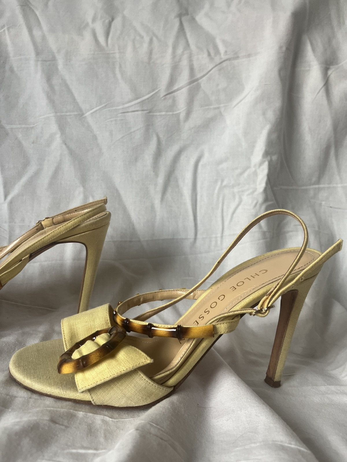 Vintage Chloe gosselin yellow bamboo heels Size US 5.5 / IT 35.5 - 7 Thumbnail