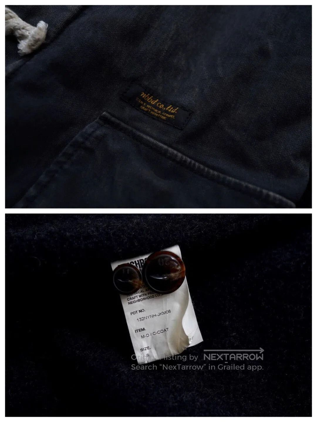 Neighborhood Black Toggle-Button Hooded Coat Size S. Size US S / EU 44-46 / 1 - 6 Thumbnail