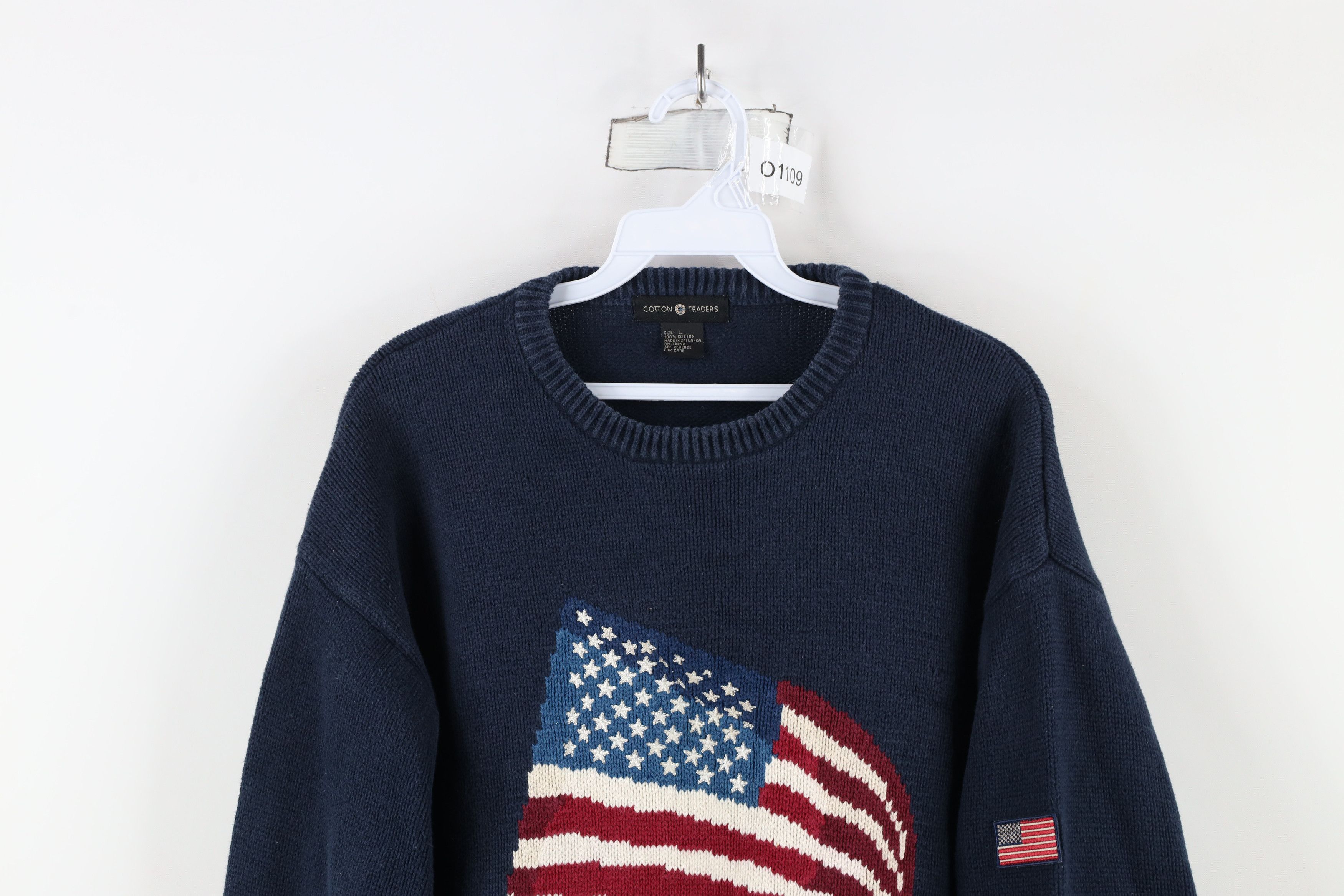 Vintage Vintage 90s Streetwear Knit Crewneck Sweater Blue Cotton Size US L / EU 52-54 / 3 - 2 Thumbnail
