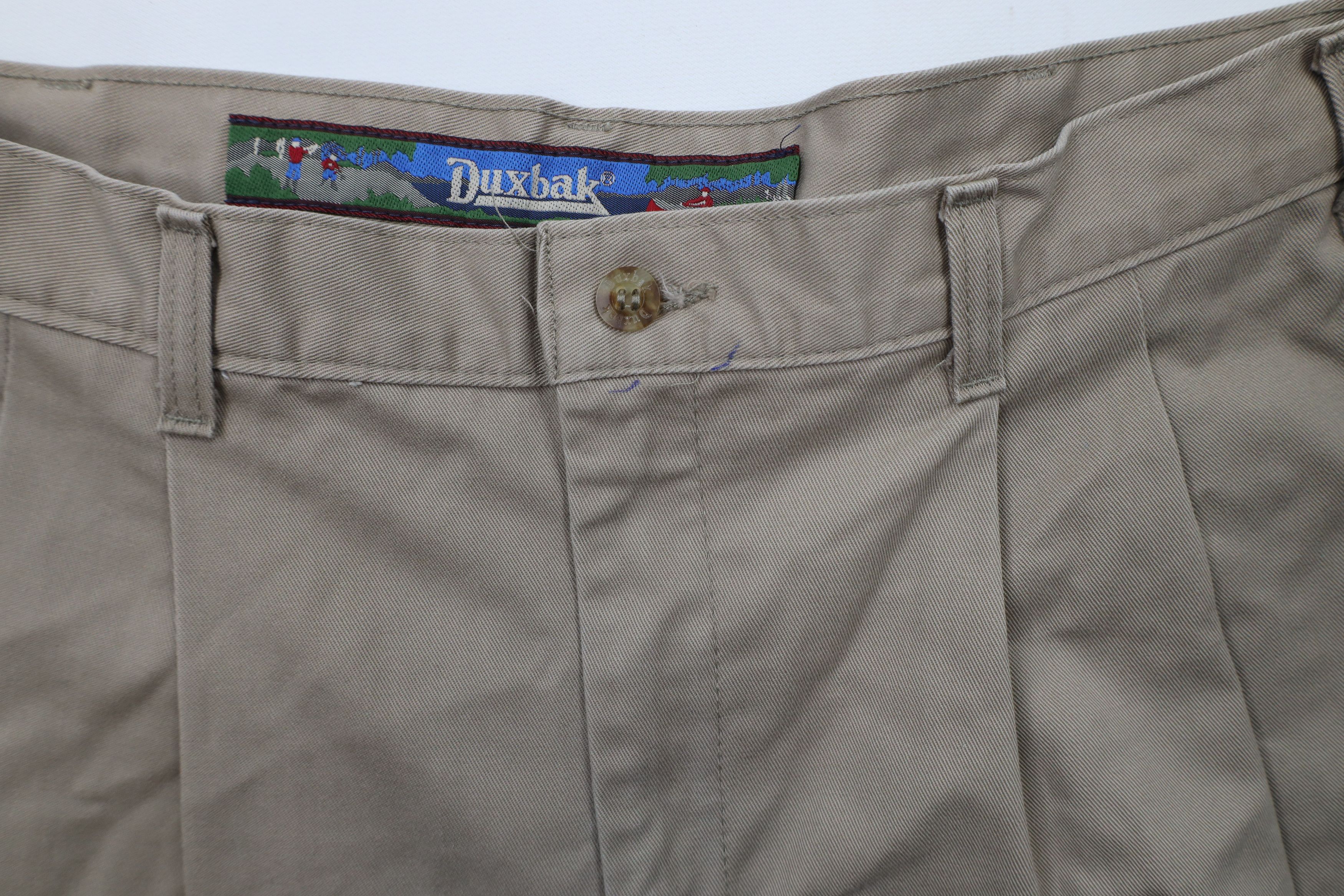 Vintage Vintage 90s Duxbak Straight Leg Chino Pants Beige Cotton Size US 32 / EU 48 - 5 Thumbnail