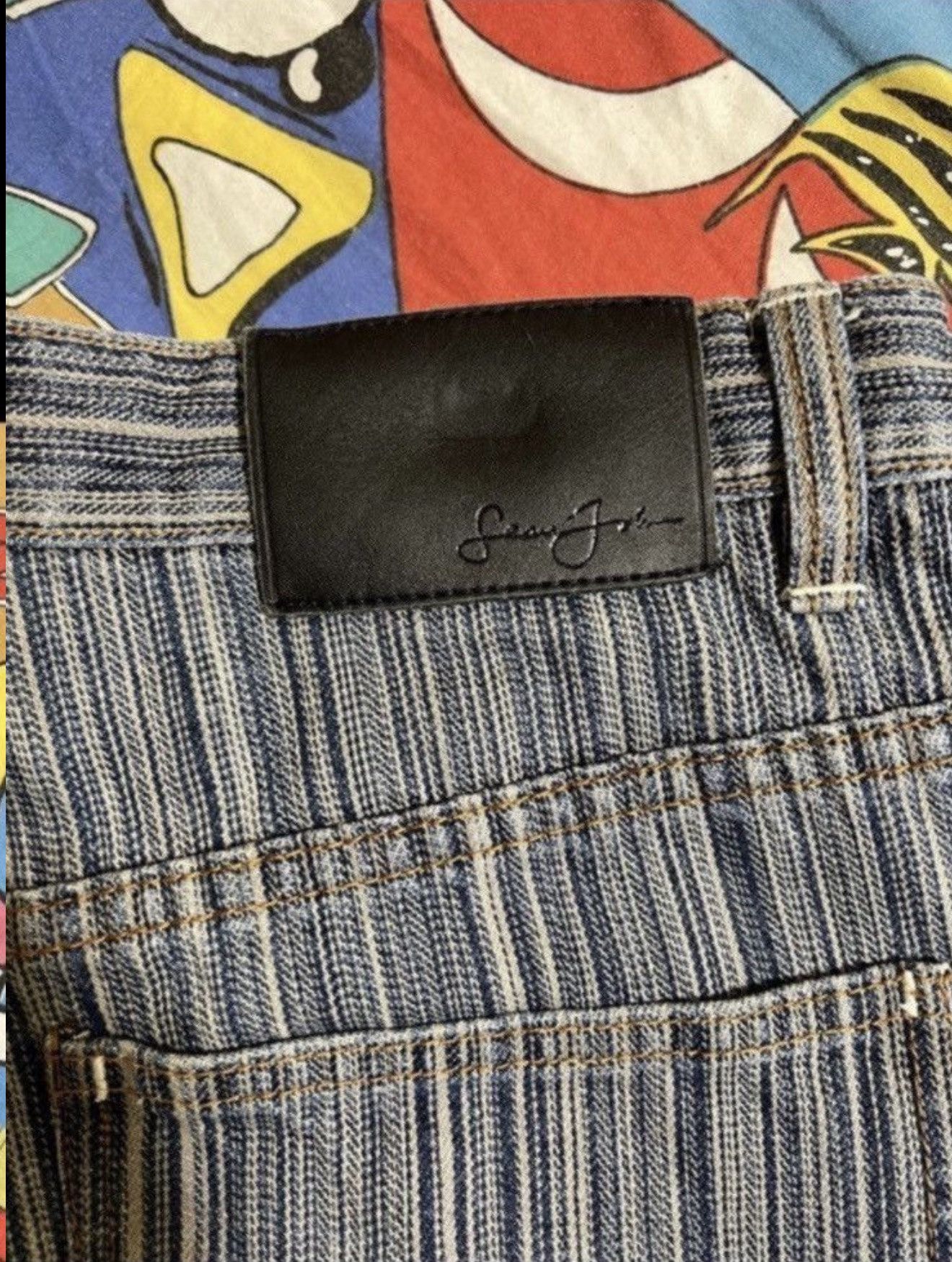 Sean John ***FINAL DROP***RARE 00s SEAN JOHN HICKORY STRIPE DENIM 32 Size US 32 / EU 48 - 4 Thumbnail