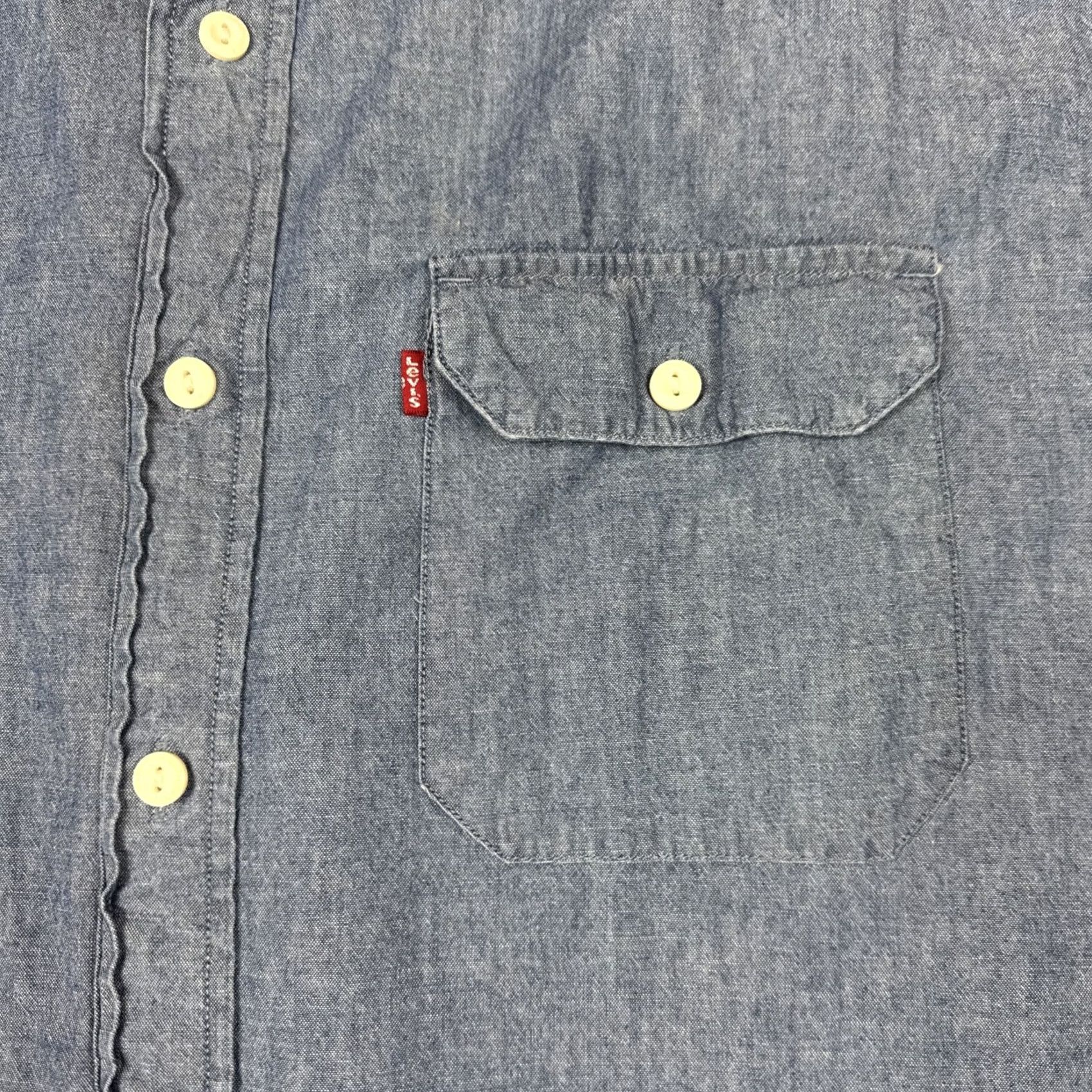 Levi's Levi Strauss Jackson Worker Denim Shirt Mens Relaxed Fit Size XXL Blue Chambray Size US XXL / EU 58 / 5 - 3 Thumbnail