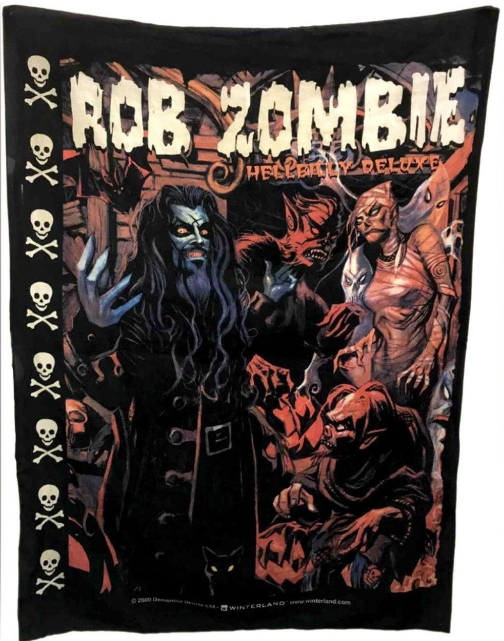 2000 Rob Zombie Hellbilly Deluxe Licensed Fabric Poster VTG