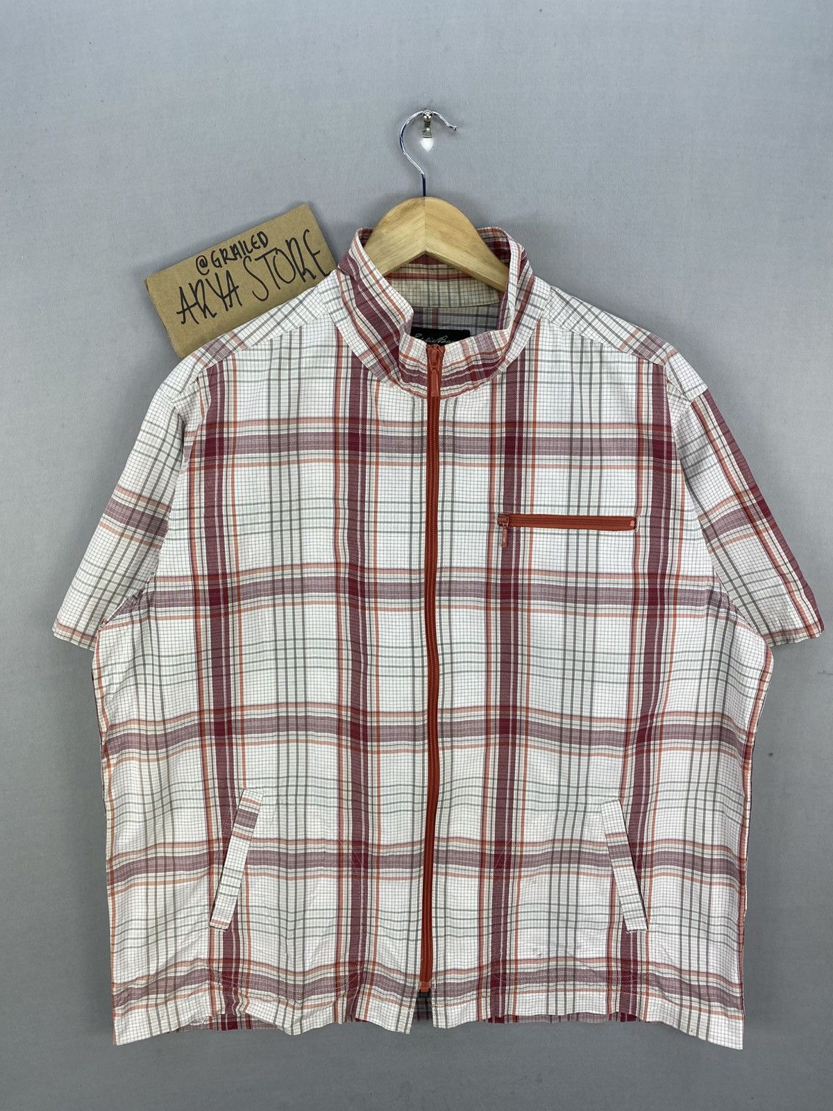 Eddie Bauer Eddie Bauer Plaid Check Zipper Jacket Short Sleeve Size US L / EU 52-54 / 3 - 1 Thumbnail