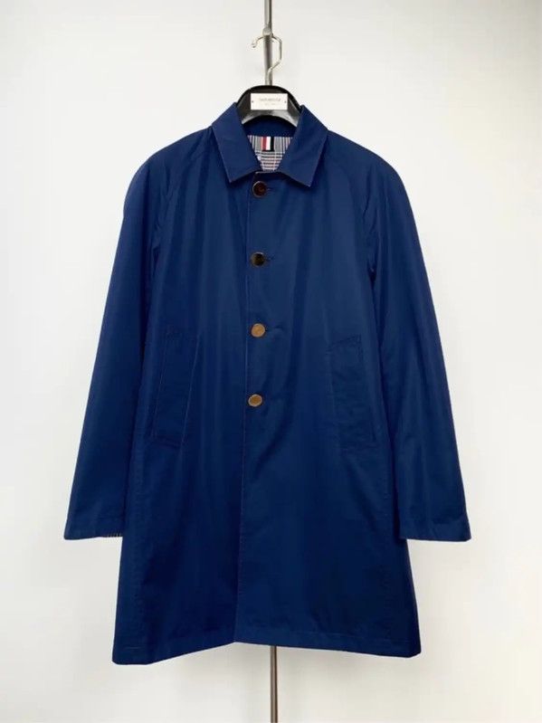 Thom Browne Thom Browne Men's Long Navy Trench Coat 0089 Size US S / EU 44-46 / 1 - 1 Thumbnail