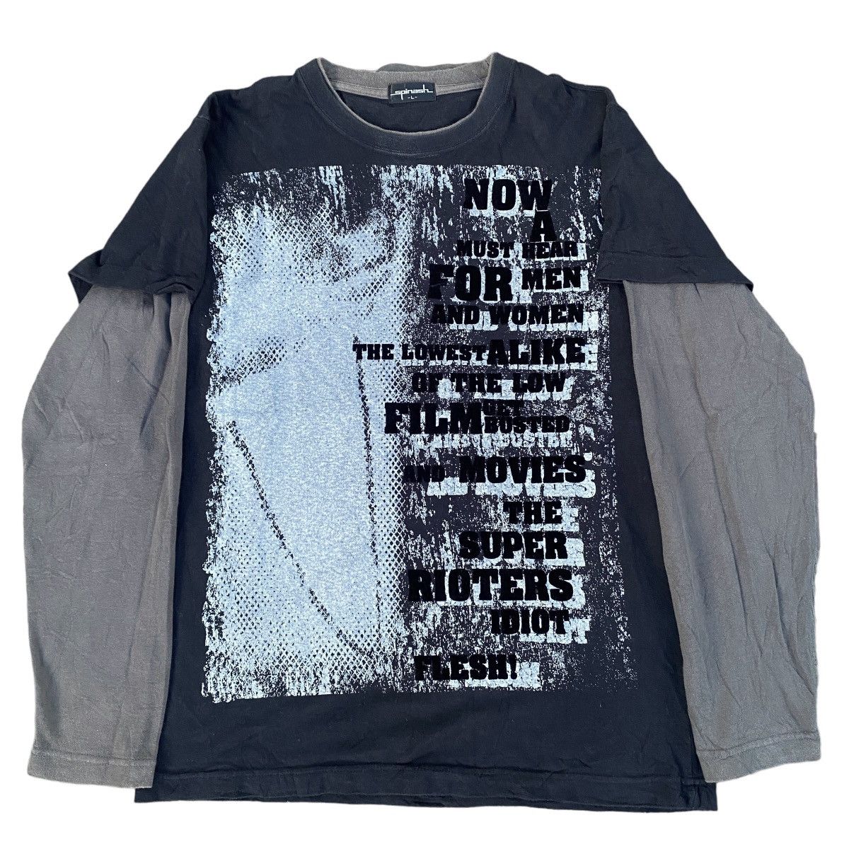 image of Hysteric Glamour x If Six Was Nine 2000's Spinash Poem Double Layer Idiot Movies Long sleeve in Bla