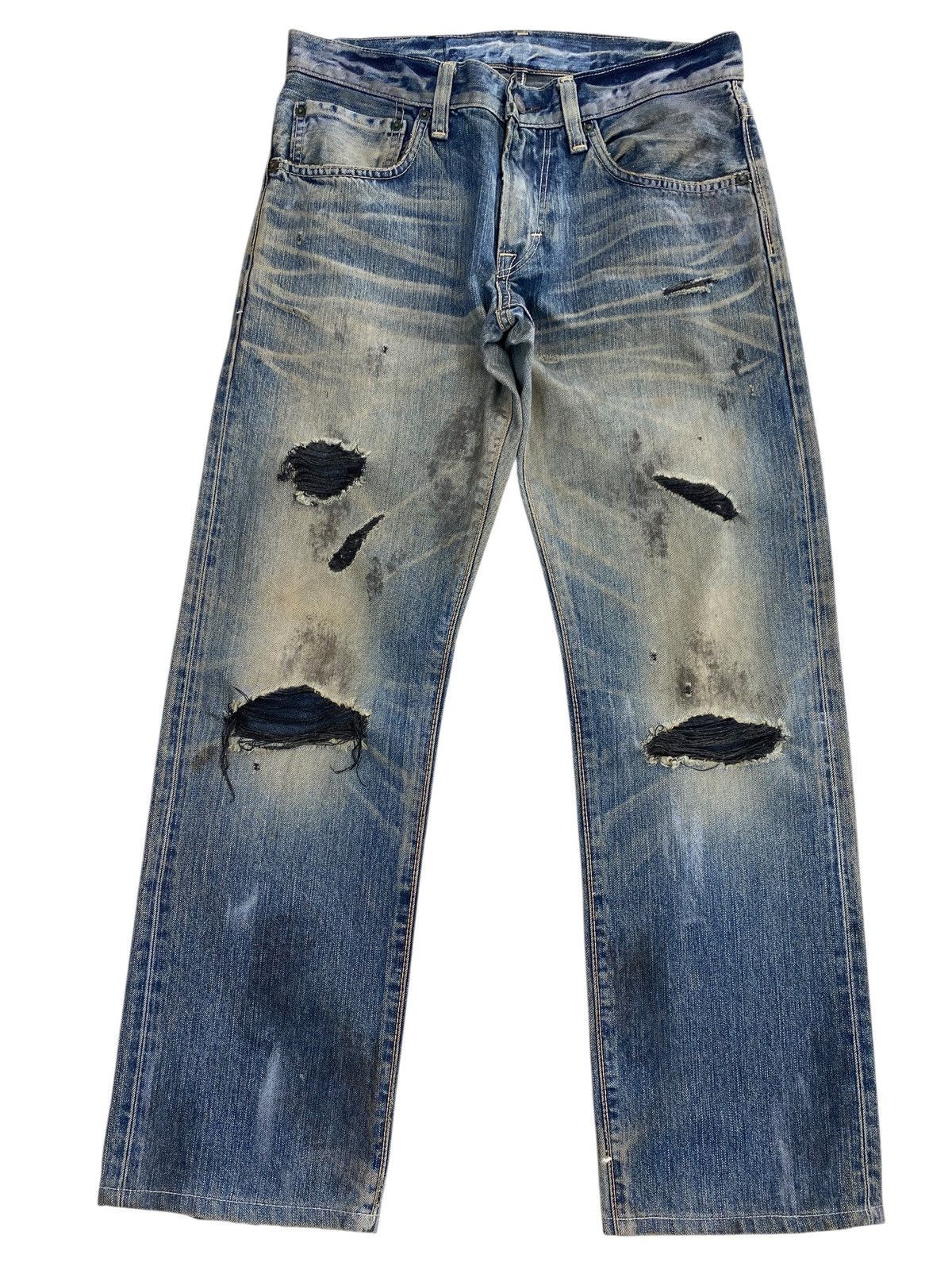 Edwin Vintage Edwin Mud Wash Style Distressed Jeans Size US 32 / EU 48 - 1 Thumbnail
