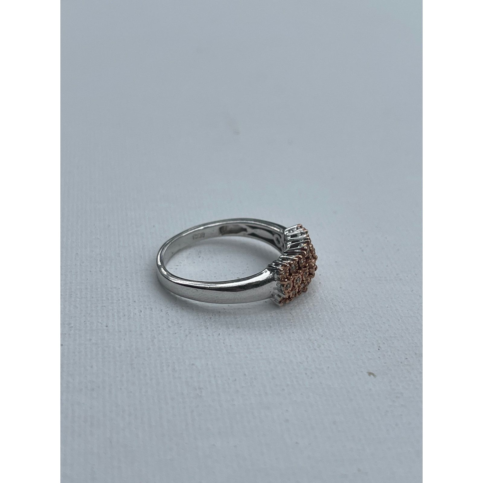 Vintage Signed STS Designer Diamond Ring Sterling Silver - Size 10.5 Size ONE SIZE - 4 Thumbnail