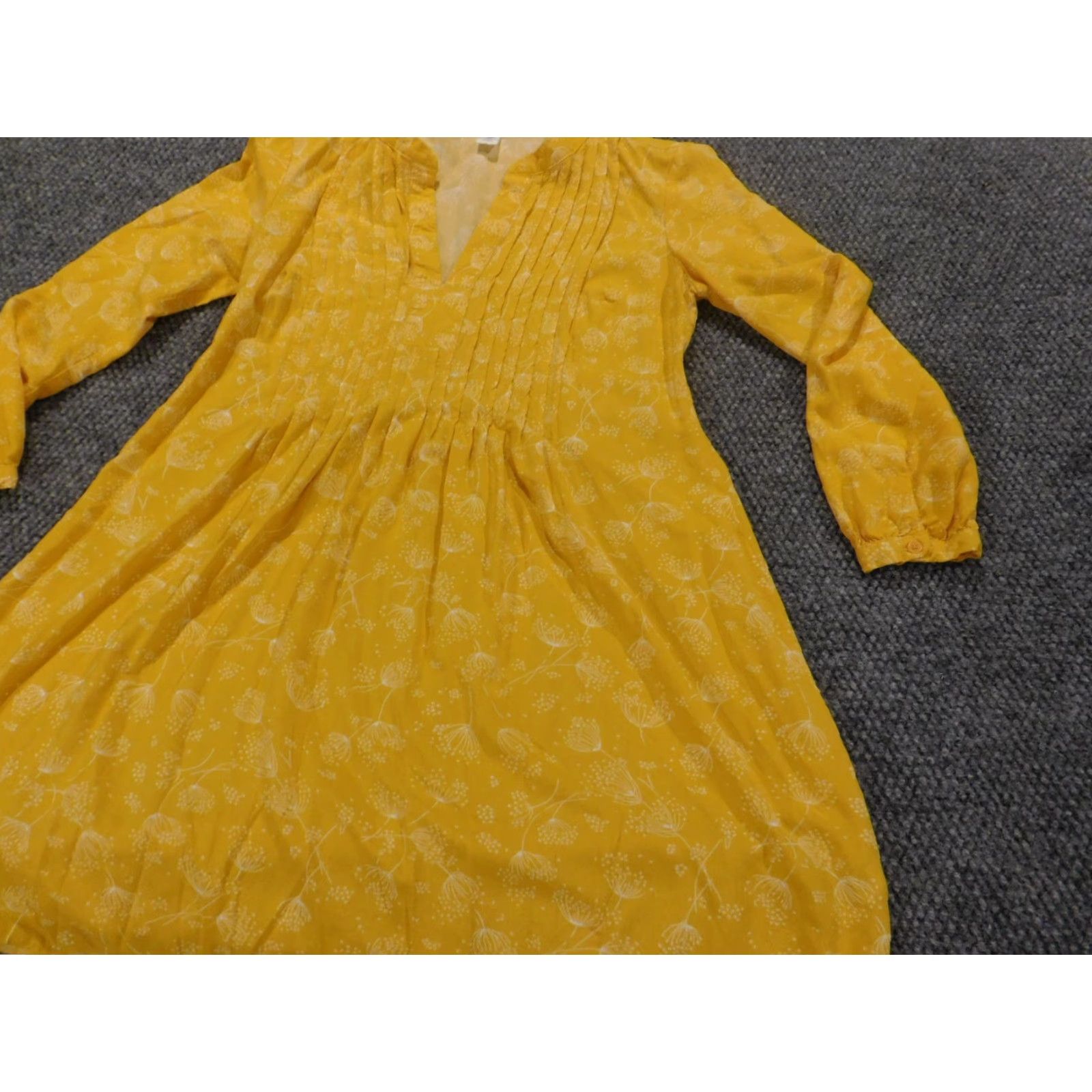 Old Navy Old Navy Womens Dress XS Yellow Floral A-Line Sundress Casual Raglan Sleeve Crew Neck Pullover Lined Size XS / US 0-2 / IT 36-38 - 3 Thumbnail