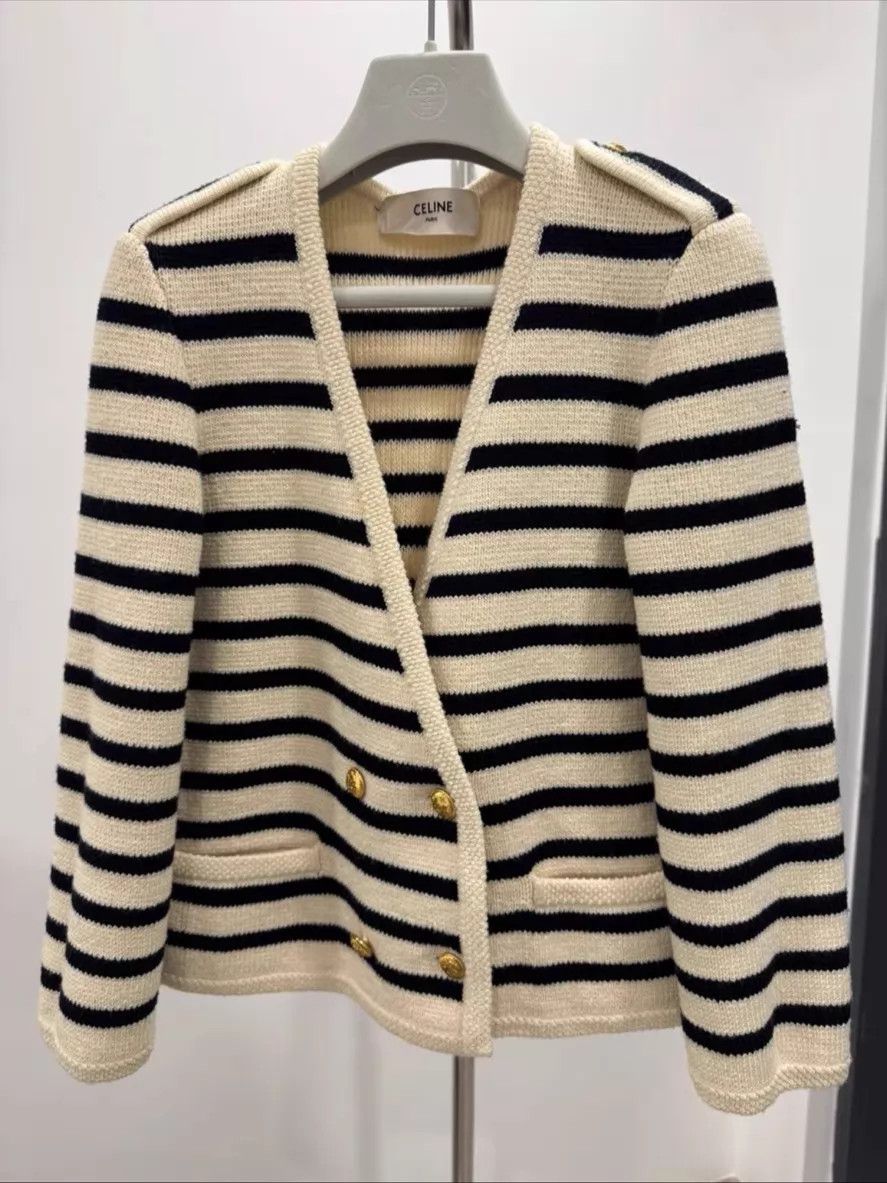 Celine Celine striped jacket L Size L / US 10 / IT 46 - 1 Thumbnail