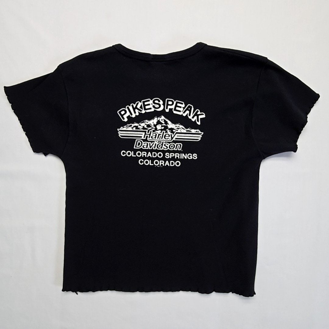 Harley Davidson Vintage Harley Davidson Shirt Pikes Peak Womens S Black Tee Size S / US 4 / IT 40 - 9 Thumbnail