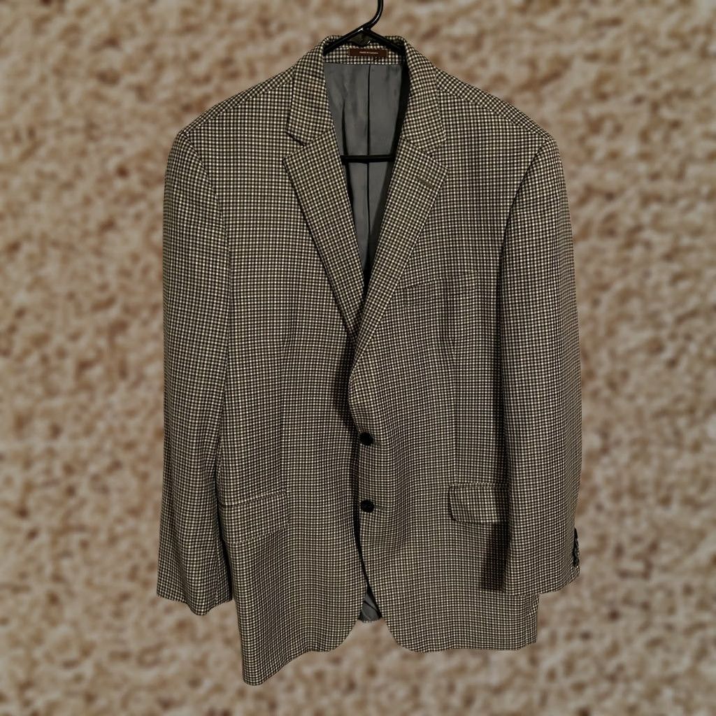 Peter Millar Peter Millar Blazer Jacket Wool Check Multicolor Blue 2-Button - Men's 44T Long Gents Size 44R - 1 Thumbnail