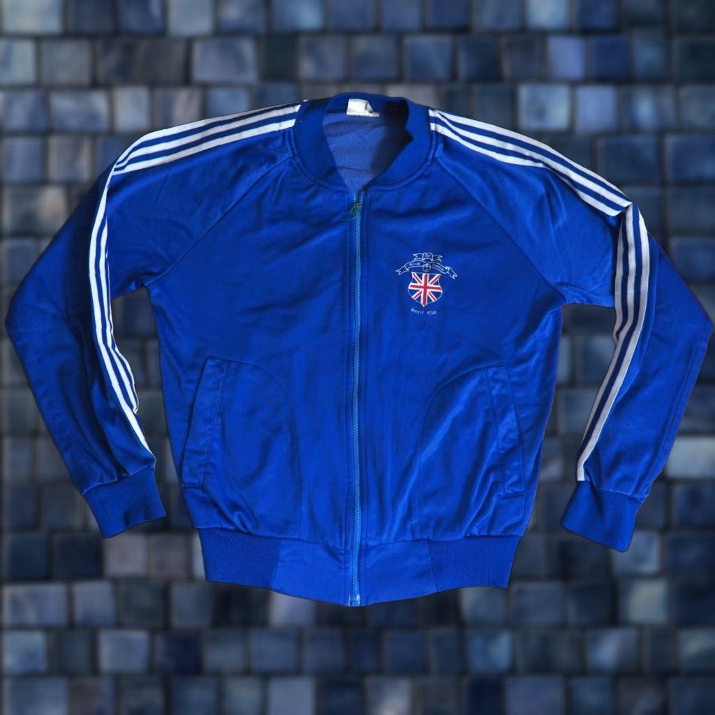 Vintage VTG 80s British Dominion Soccer Club Union Jack Blue Zip Track Jacket Mens M Size US M / EU 48-50 / 2 - 1 Thumbnail