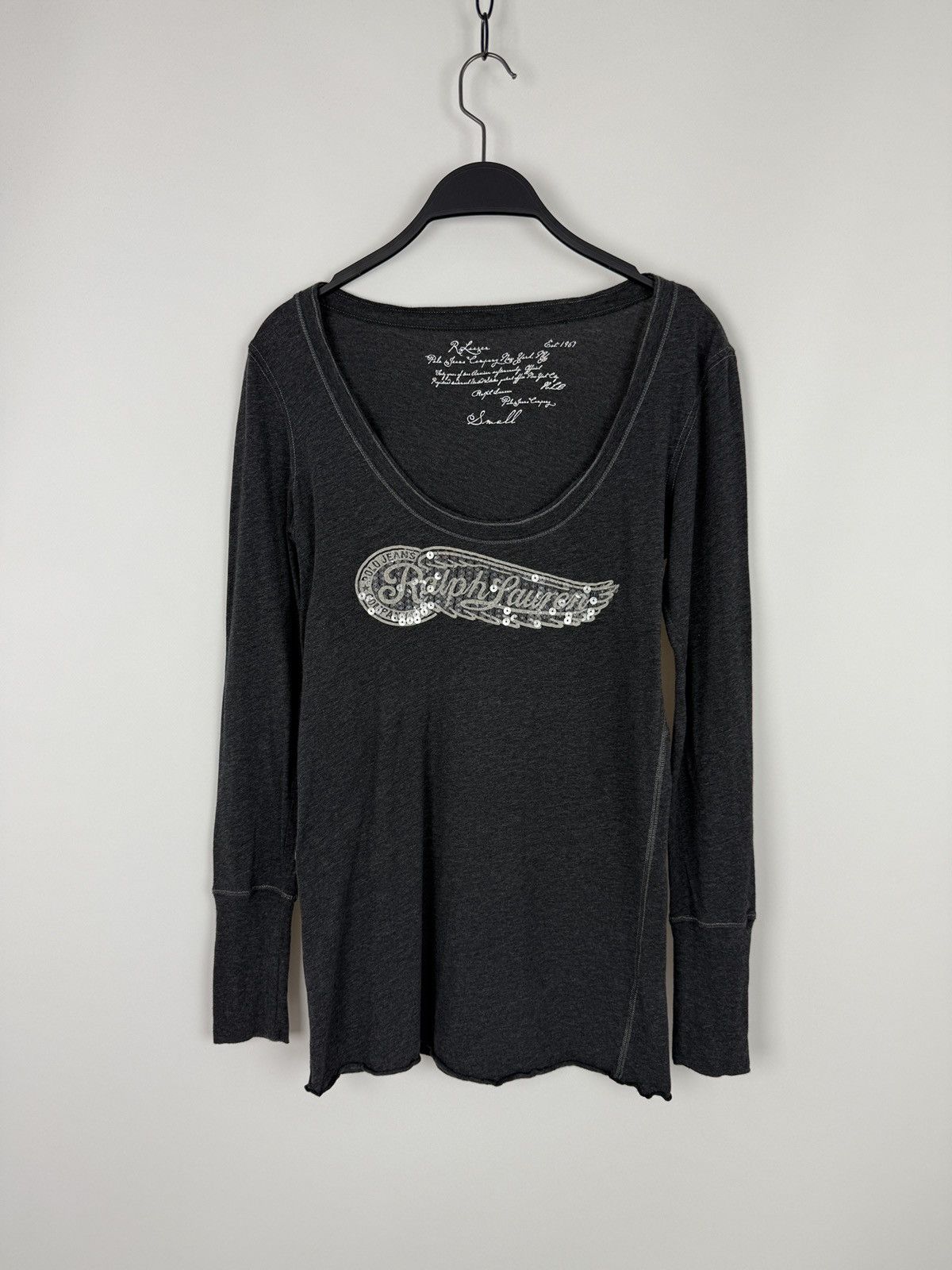 Polo Ralph Lauren Y2K Vintage Polo Jeans Co. Sequin Scoop Neck Long Sleeve S Size S / US 4 / IT 40 - 3 Thumbnail
