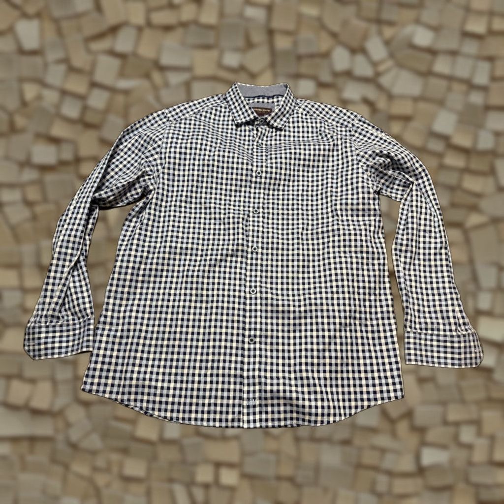 Johnston & Murphy Johnston & Murphy Shirt Men Large Blue Plaid Long Sleeve Button-Up Size US L / EU 52-54 / 3 - 1 Thumbnail