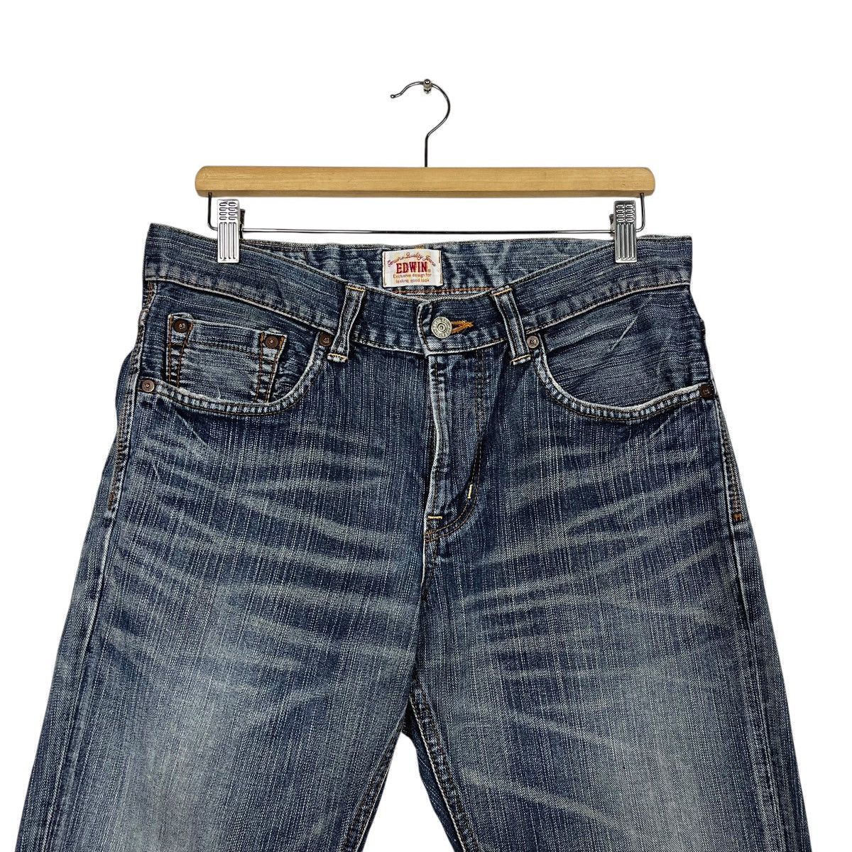 Japanese Brand Vintage Edwin Faded Denim Jeans Size 32" / US 10 / IT 46 - 2 Thumbnail
