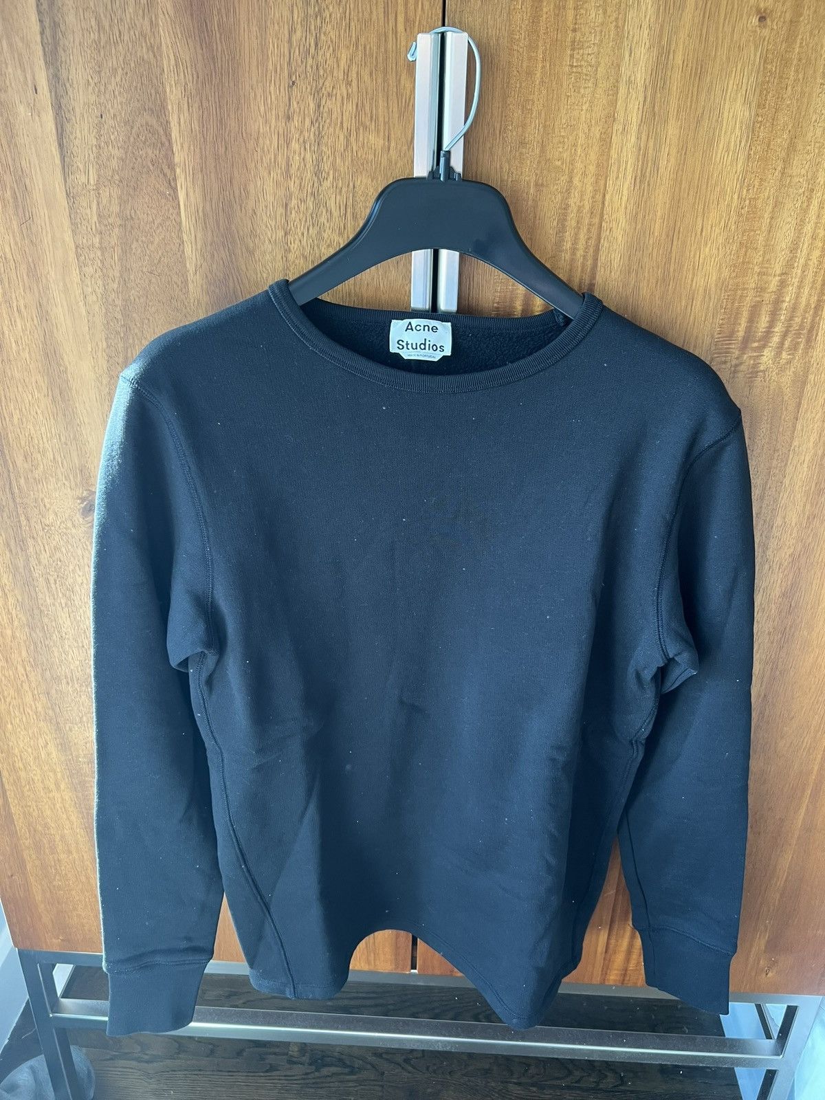image of Acne Studios Ss17 Black Crewneck Sweater, Men's (Size Medium)