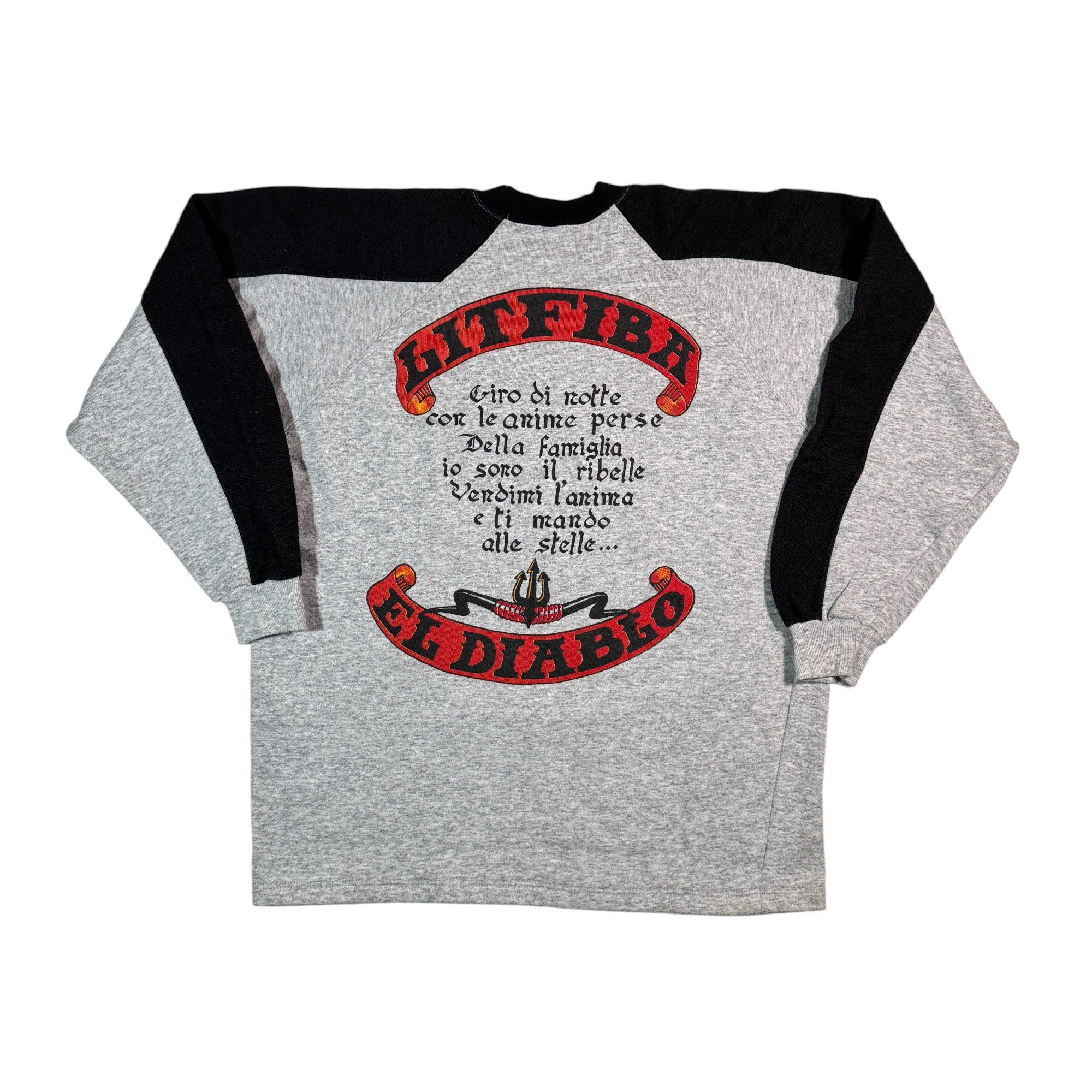 Vintage Vintage 90s Litfiba El Diablo Sweatshirt Latin Hard Rock Size US L / EU 52-54 / 3 - 2 Thumbnail