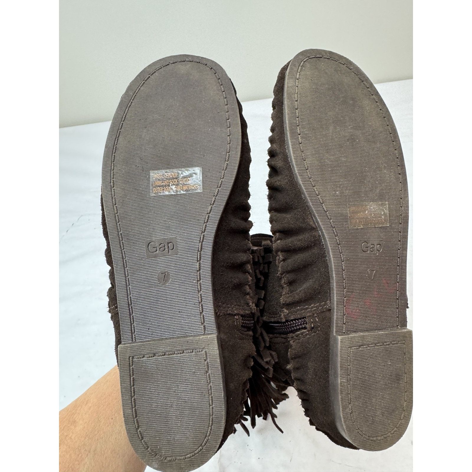 Gap Gap Women's Brown Suede Fringe Moccasin Ankle Boots Boho 7 Size US 7 / IT 37 - 8 Thumbnail