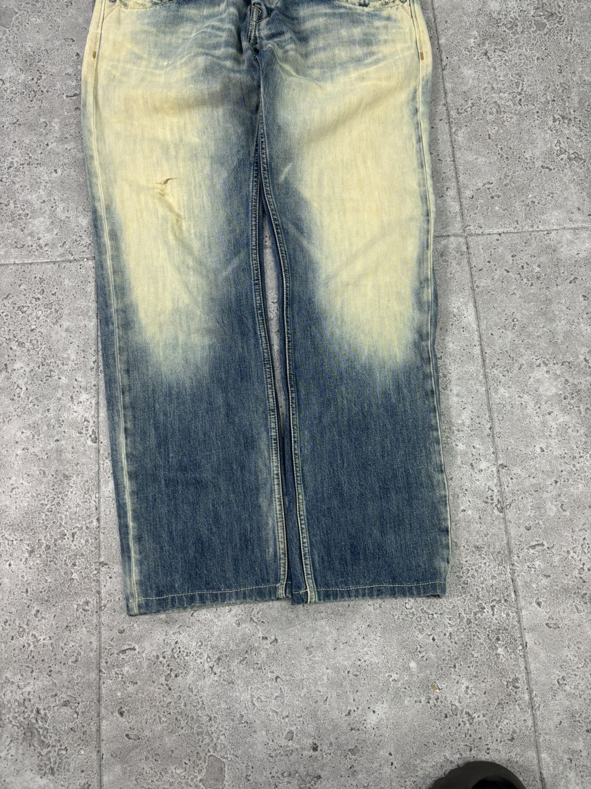 Japanese Brand × Pepe Jeans × Vintage Y2K Japan Denim Faddd Distressed Diesel Style Trendy WideLeg Size US 34 / EU 50 - 2 Thumbnail