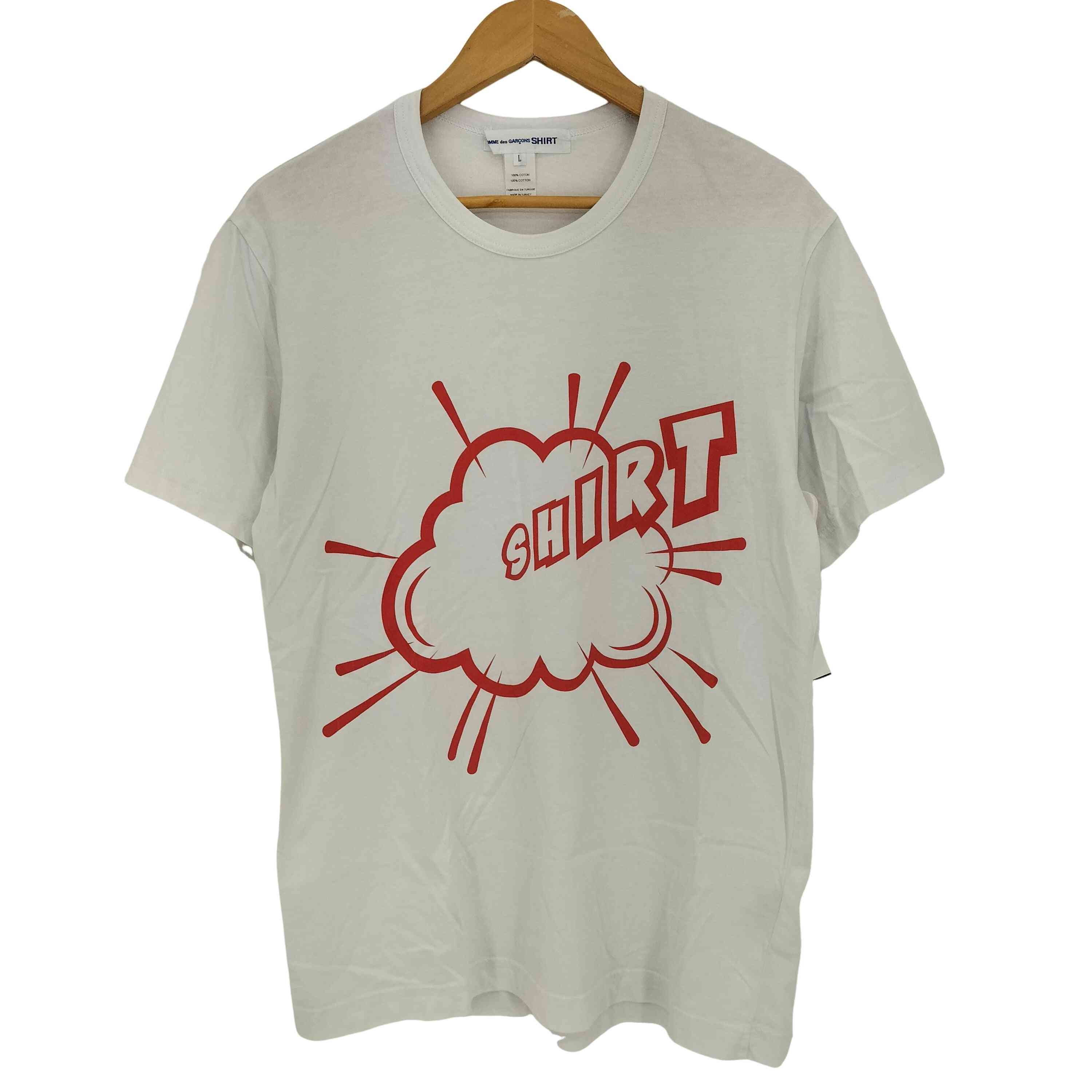 Comme des Garcons SHIRT T-Shirts Crewneck Short Sleeve Cotton Print White Red Size US L / EU 52-54 / 3 - 1 Thumbnail