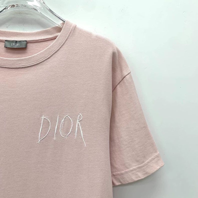Dior Dior Pink logo letter embroidery cotton round-neck short-s Size US M / EU 48-50 / 2 - 3 Thumbnail