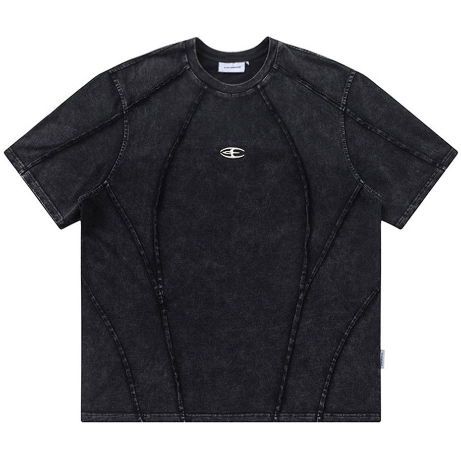 Designer Distressed Seam Lining Centre Logo Oversized Tee Size US L / EU 52-54 / 3 - 1 Thumbnail