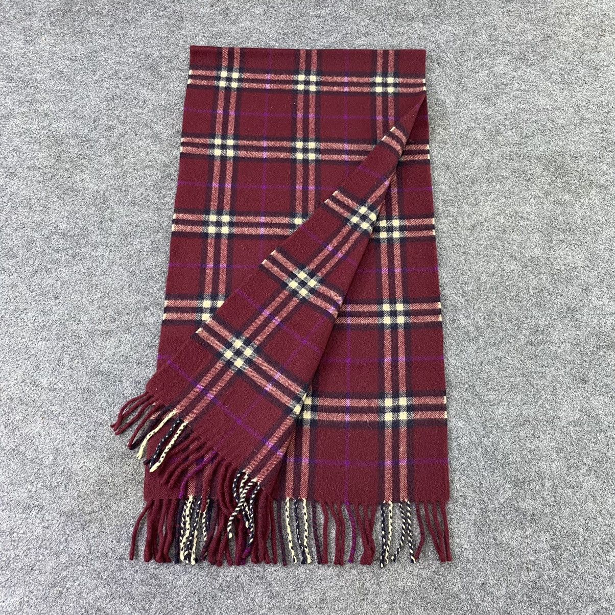 Burberry × Vintage Burberry Cashmere Scarf / Muffler / Neckwear - T1312 Size ONE SIZE - 4 Thumbnail