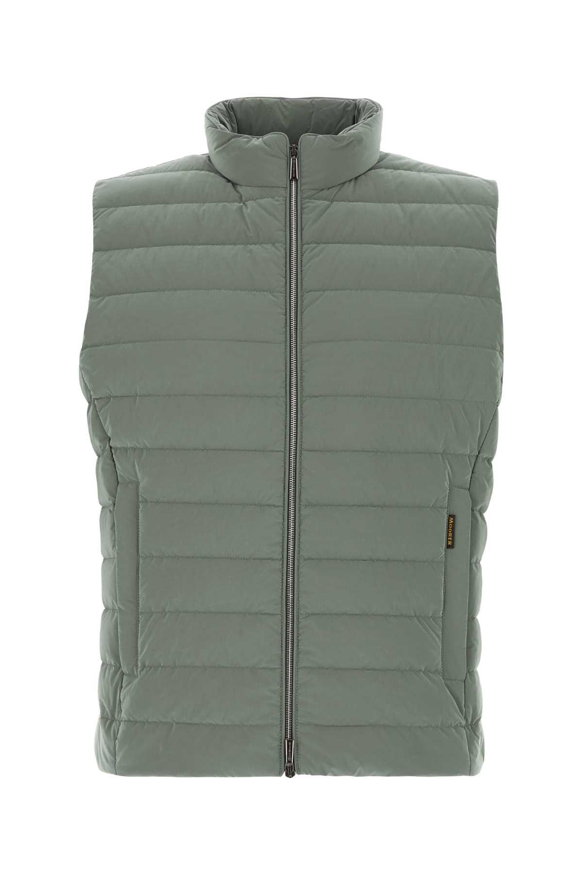 MooRER Sage Green Nylon Blend Calaf Sleeveless Down Jacket Size US M / EU 48-50 / 2 - 1 Thumbnail