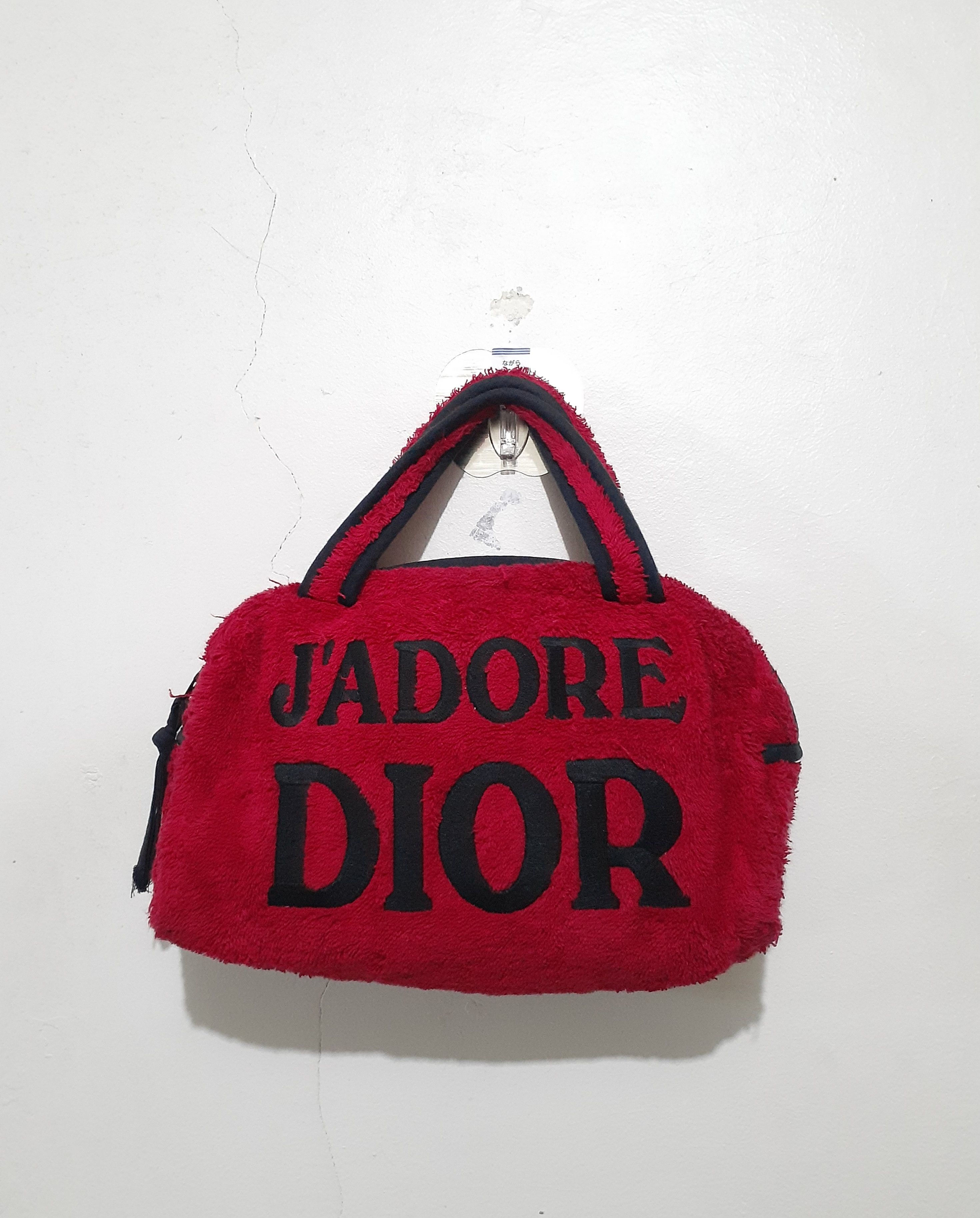 Christian Dior Monsieur × Dior × John Galliano Vtg Y2K Dior Ja'Dore Red Terry Cloth Boston Bag Size ONE SIZE - 1 Thumbnail