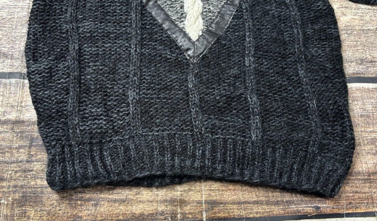 Other VTG Front Line Sweater Men's Large Chunky Knit Leather Patch Size US L / EU 52-54 / 3 - 5 Thumbnail