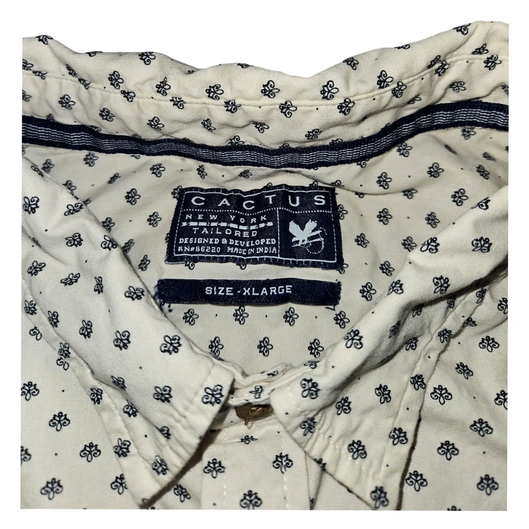 Vintage Cactus Button-Up Shirt Short Sleeve Men XL White AOP Casual Preppy City Shirt Size US XL / EU 56 / 4 - 2 Thumbnail