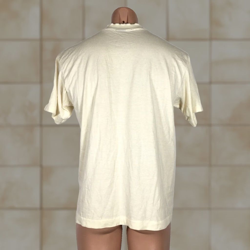 Fruit Of The Loom VINTAGE 80s HOG Wild-To eat is Human-To Pig Out is Divine Single Stitch T-Shirt L Ivory Men Size US L / EU 52-54 / 3 - 1 Thumbnail