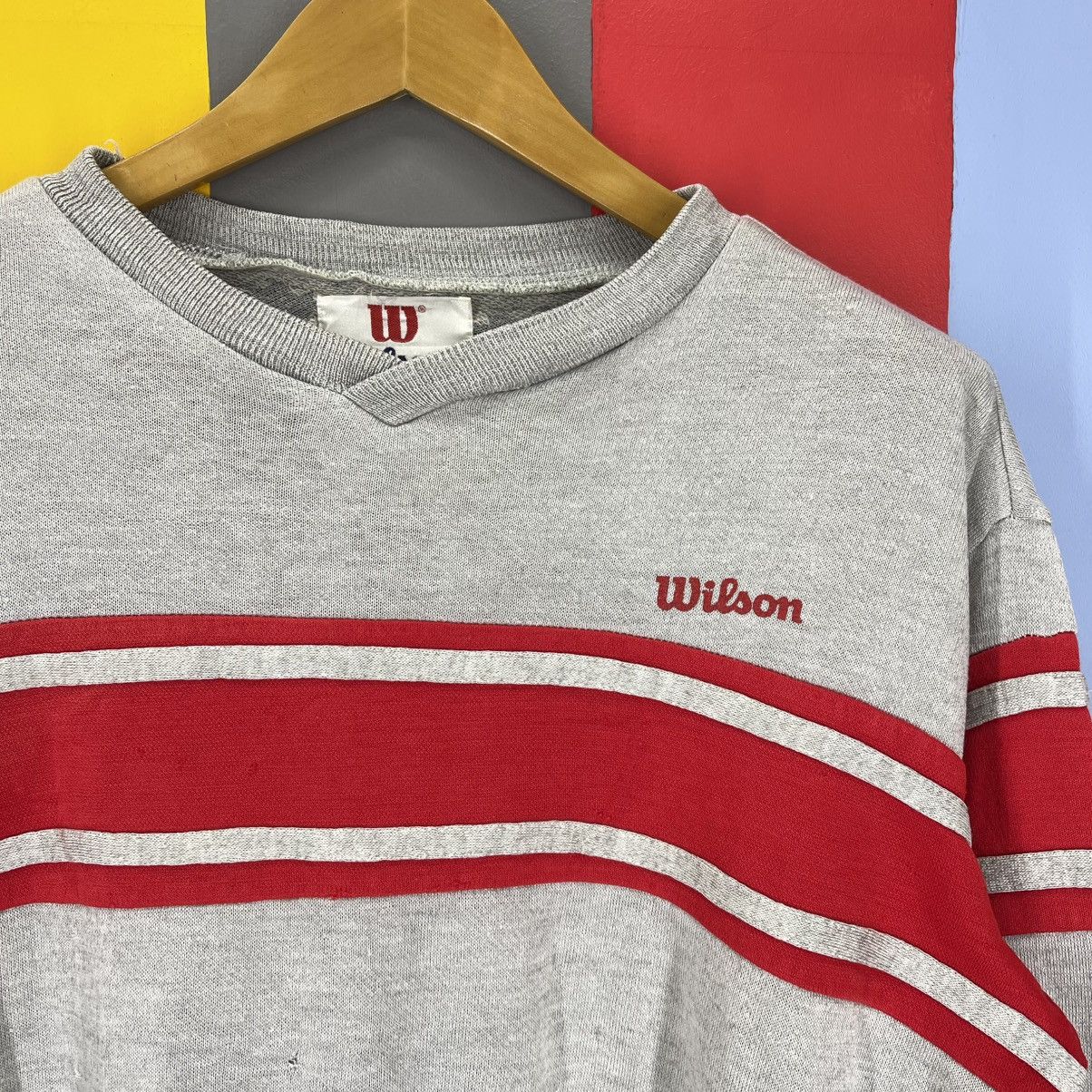 Vintage 90s Vintage WILSON Crew Neck Sweatshirt #1985/13 Size US L / EU 52-54 / 3 - 2 Thumbnail