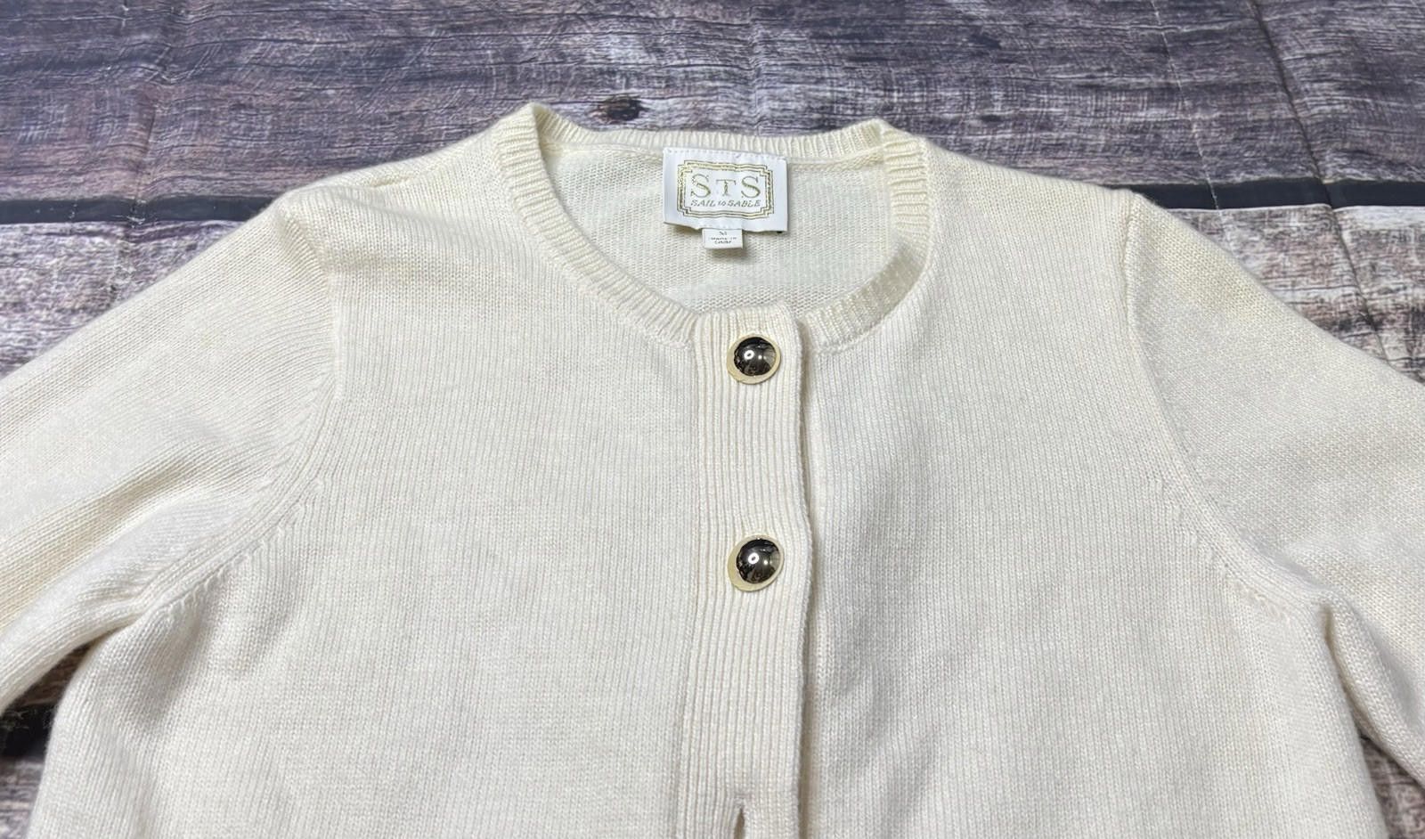 Other Sail to Sable Cardigan Sweater Womens Medium Lambswool Ivory Size M / US 6-8 / IT 42-44 - 4 Thumbnail
