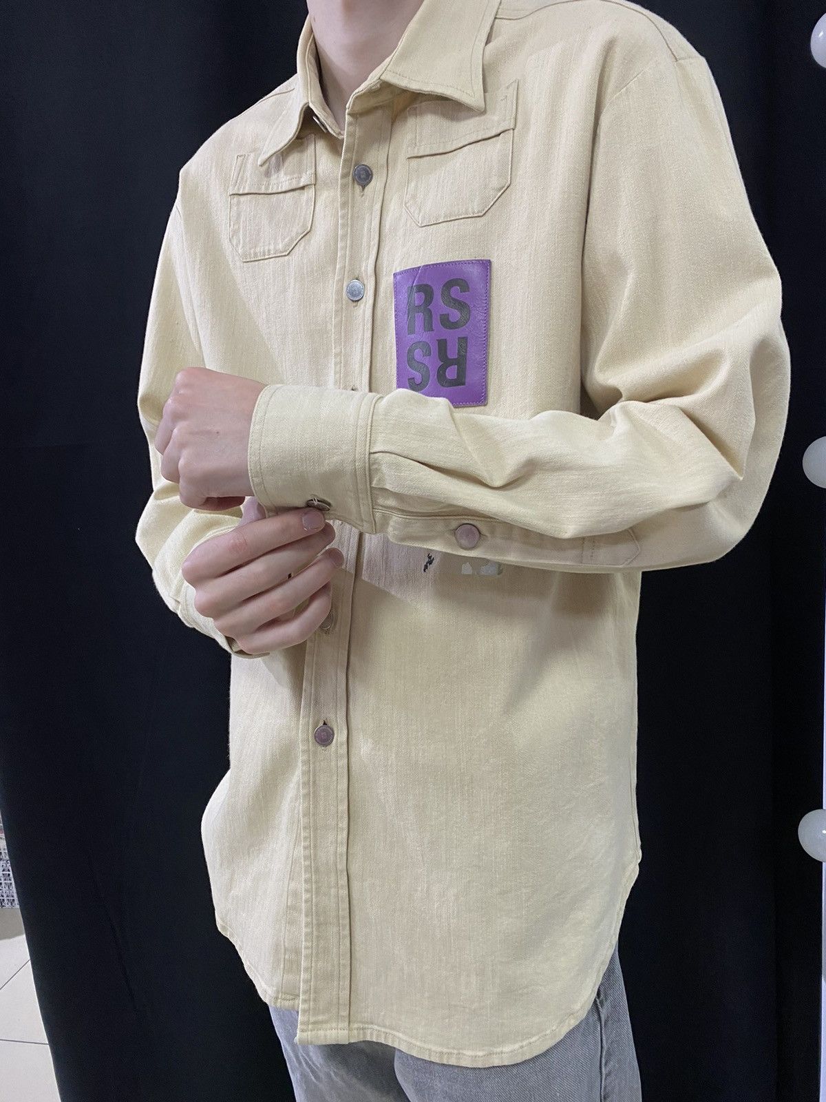 Raf Simons × Vintage Vintage Raf Simons 15SS Two Pocket RS Walker Patch Shirt Size US L / EU 52-54 / 3 - 21 Thumbnail