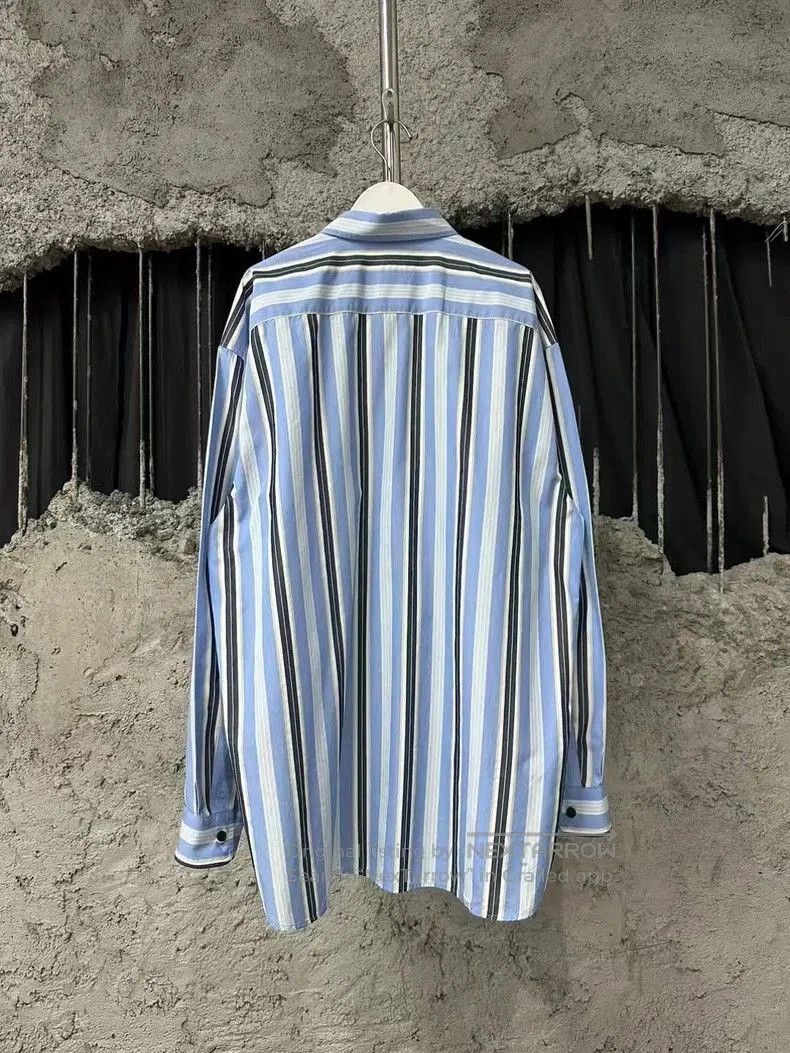 Dries Van Noten Dries Van Noten Blue White Stripe Shirt. Size US XS / EU 42 / 0 - 2 Thumbnail
