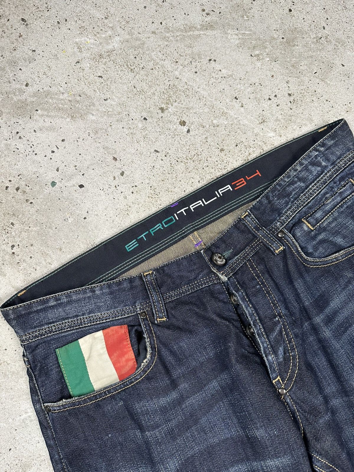 Etro Etro Italia 34 Milano Navy Denim Pants Jeans Flag Size US 34 / EU 50 - 9 Thumbnail