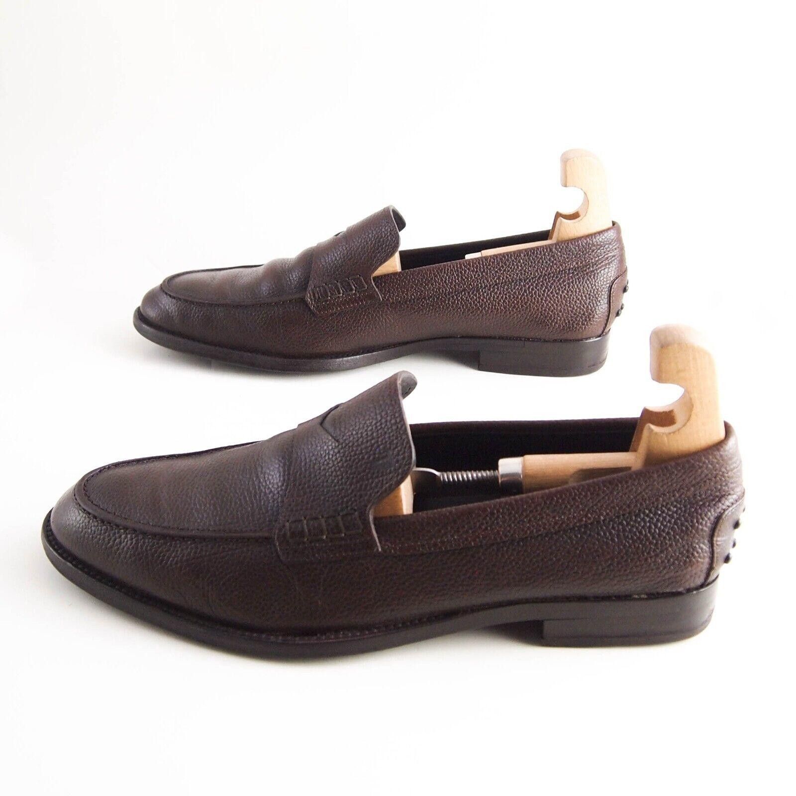 Tod's TOD's Penny Loafers Brown Scotch Grain Leather US 11 E EU 44 Size US 11 / EU 44 - 2 Thumbnail