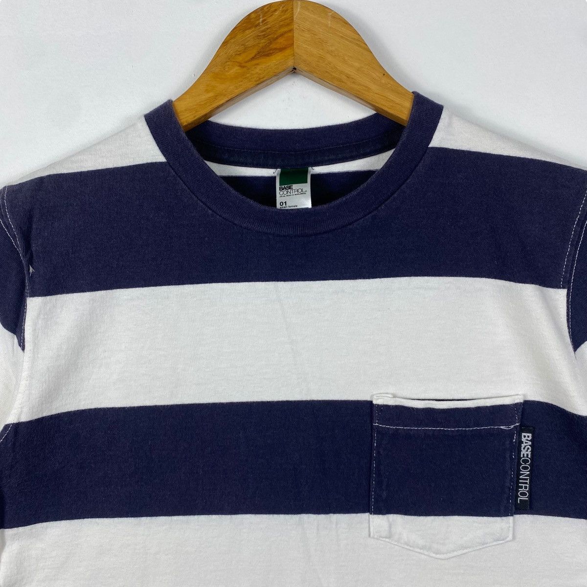 BASE CONTROL Japanese Brand BASE CONTROL Women Striped Pocket Tee Shirt Size S / US 4 / IT 40 - 2 Thumbnail