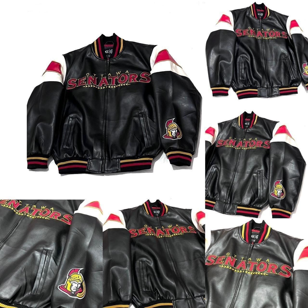 Vintage New Ottawa Senators G-Ill by Carl Banks Leather Jacket Size US M / EU 48-50 / 2 - 3 Thumbnail