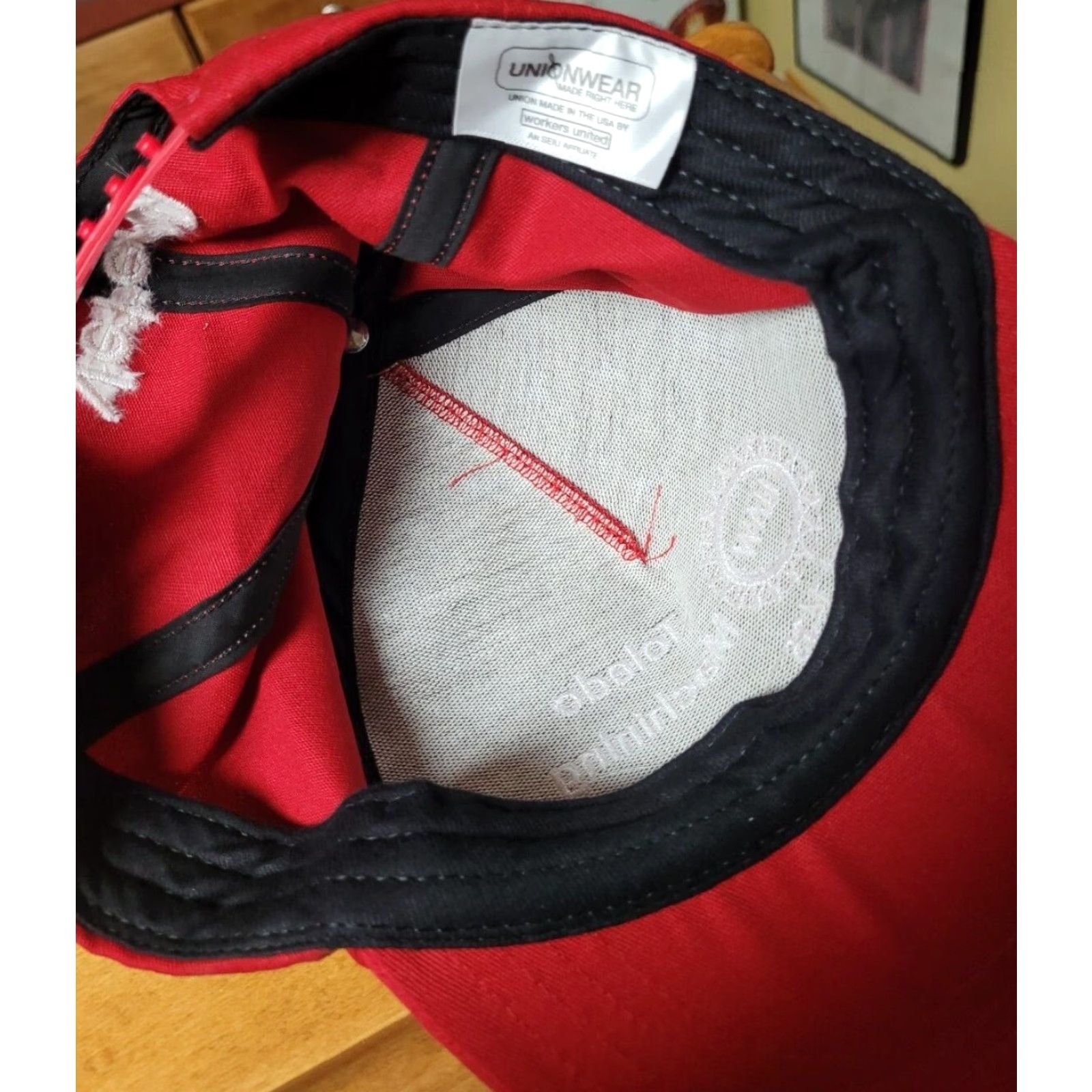 Vintage UAW Local 1435 Toledo Machining Plant Hat Cap Unionwear Red Adjustable Men Ball Cap Veterans (Adults) - One Size Fits Most Size ONE SIZE - 3 Thumbnail