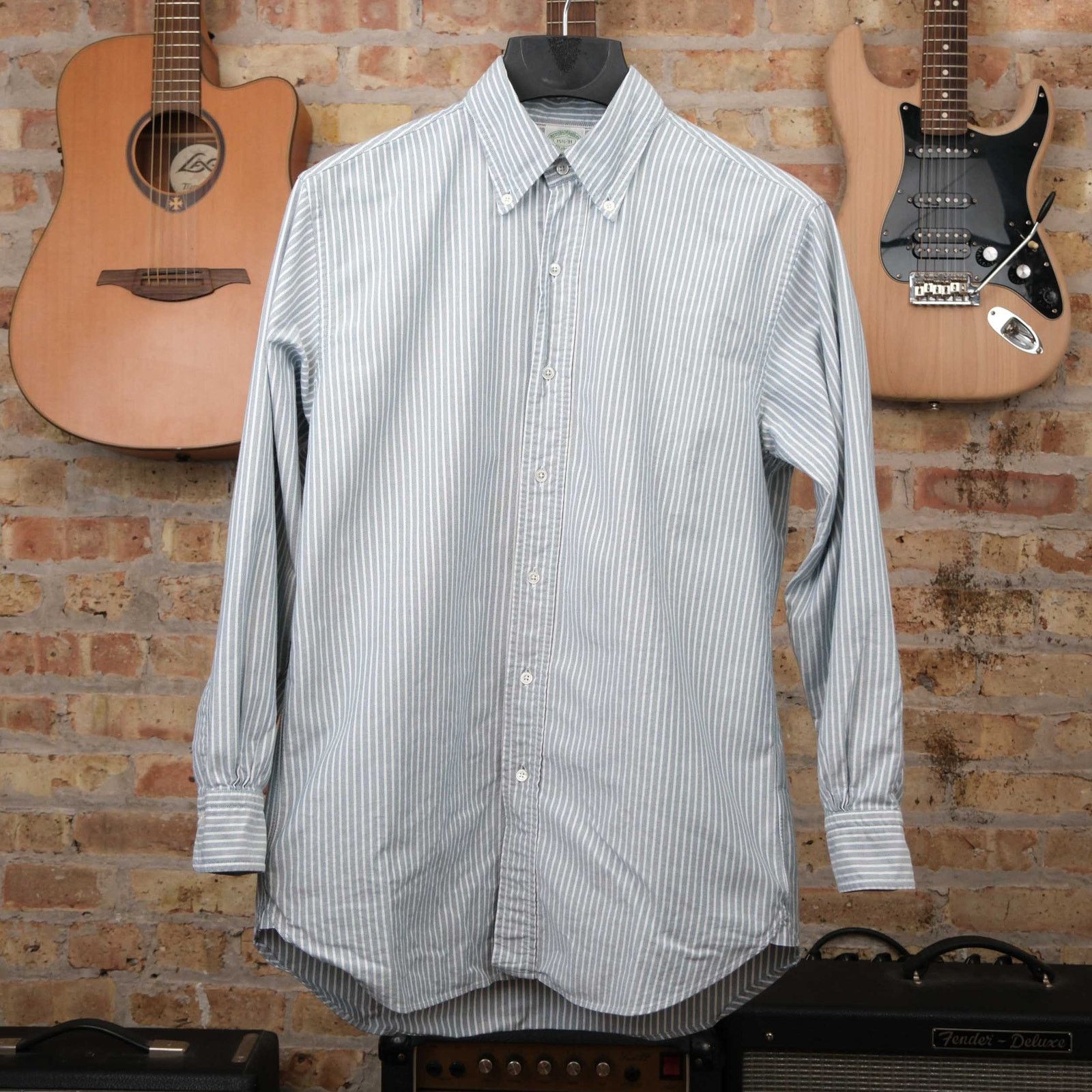 Brooks Brothers Brooks Brothers OCBD Shirt Green Stripe Made in USA 15.5-30 Size US S / EU 44-46 / 1 - 1 Thumbnail