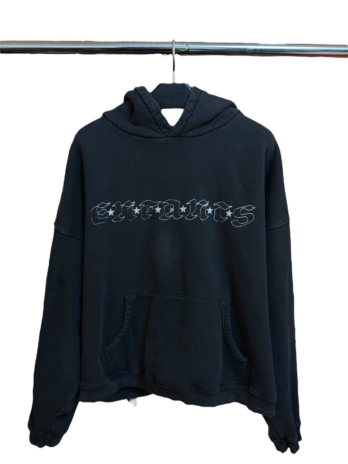 image of Enfants Riches Deprimes Gothic Star Font Mr. Porter Hoodie in Black, Men's (Size Large)
